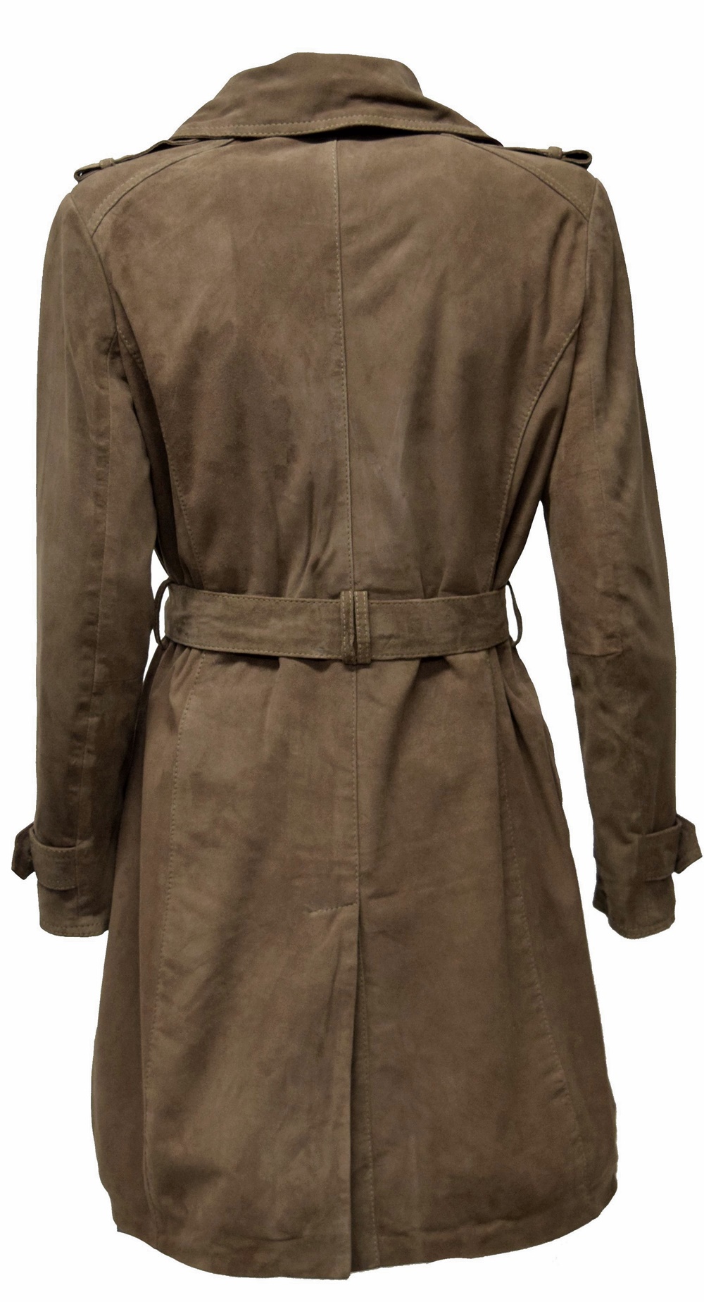 Damen Trench Ledermantel Tilly in Schlamm