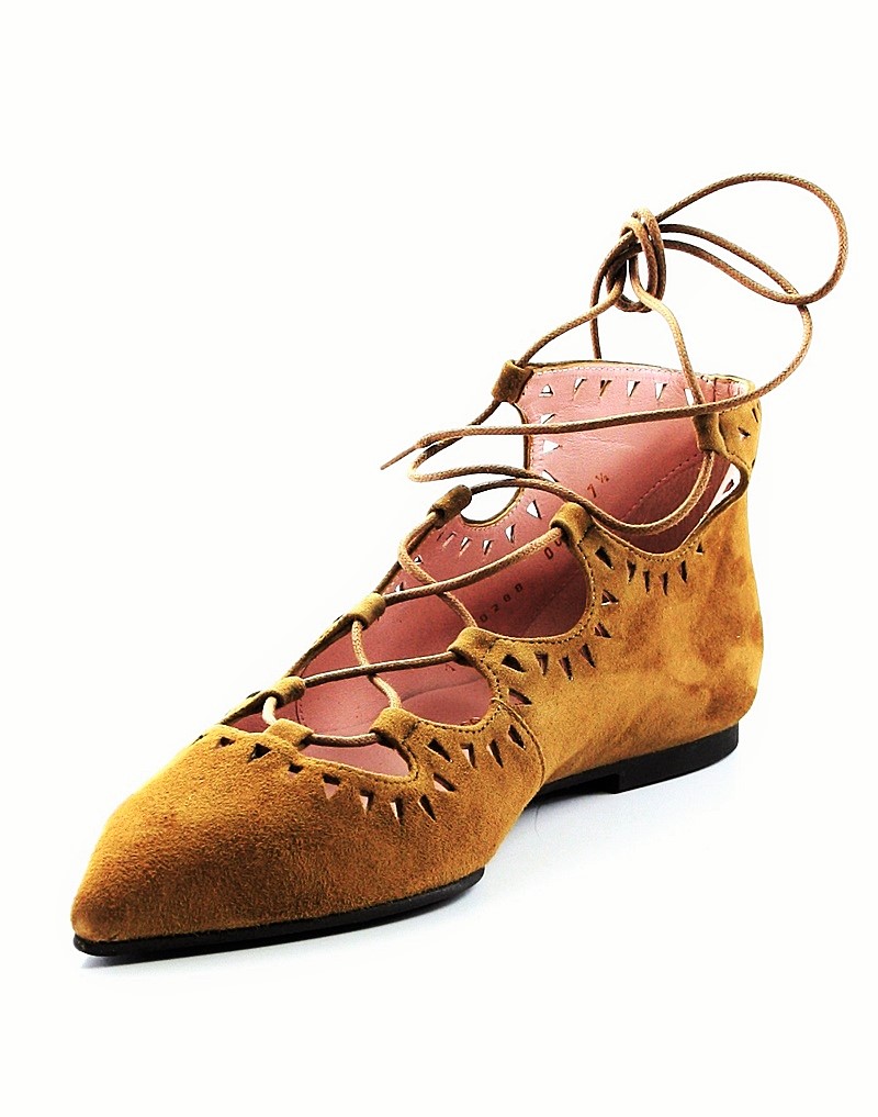 Pretty Ballerinas Spitze Damen Ballerinas Ella in Marro Cognac