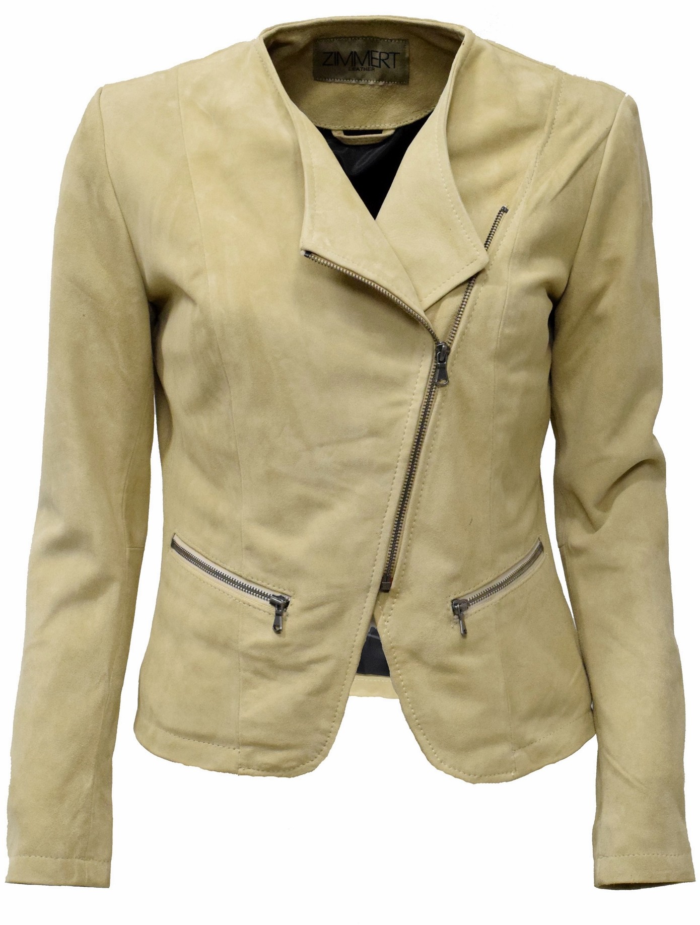 Damen Lederjacke Minni in Cremebeige