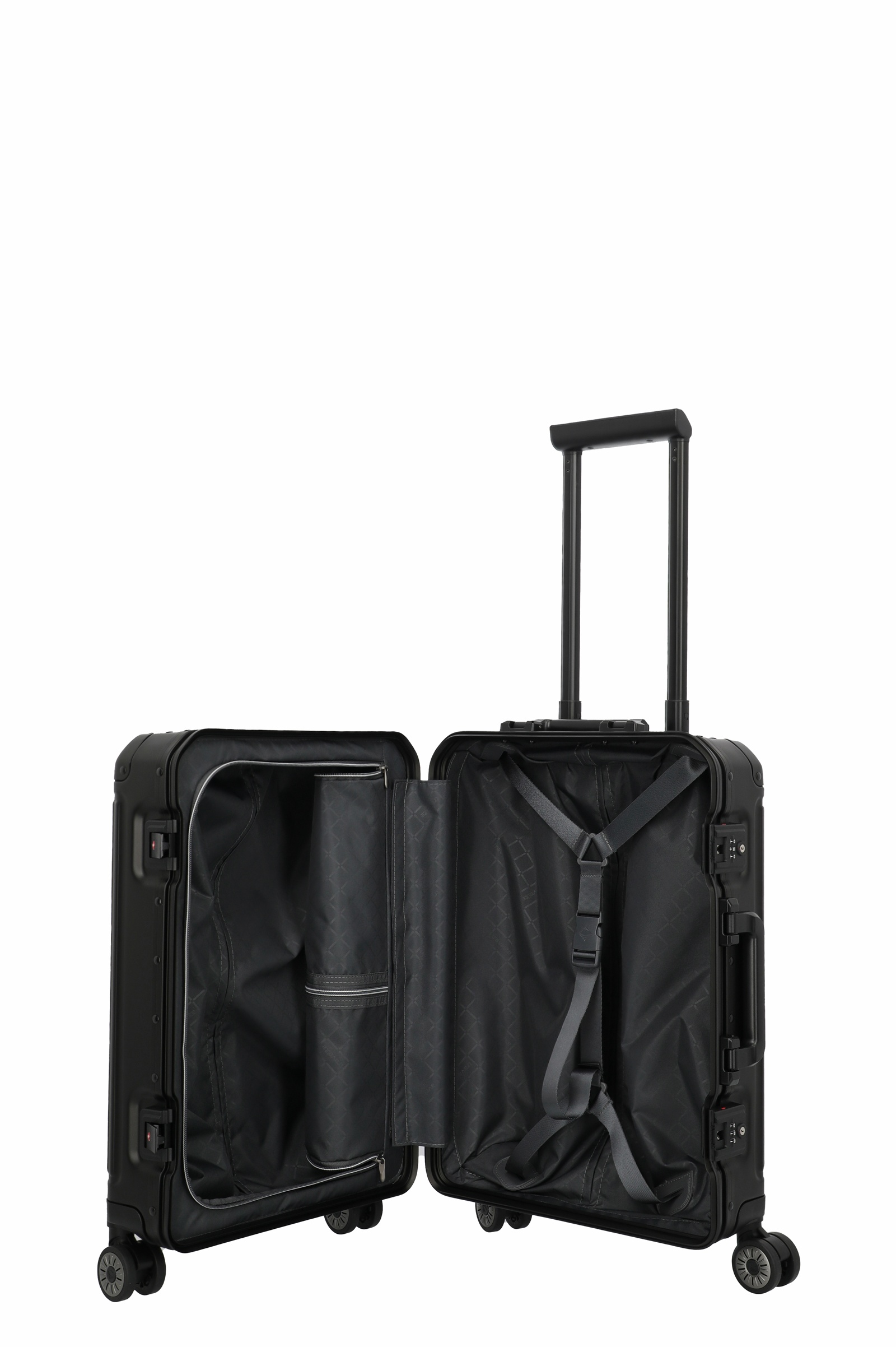 Travelite Aluminium Trolley Next 2.0 S 55 cm mit 4 Rollen Schwarz