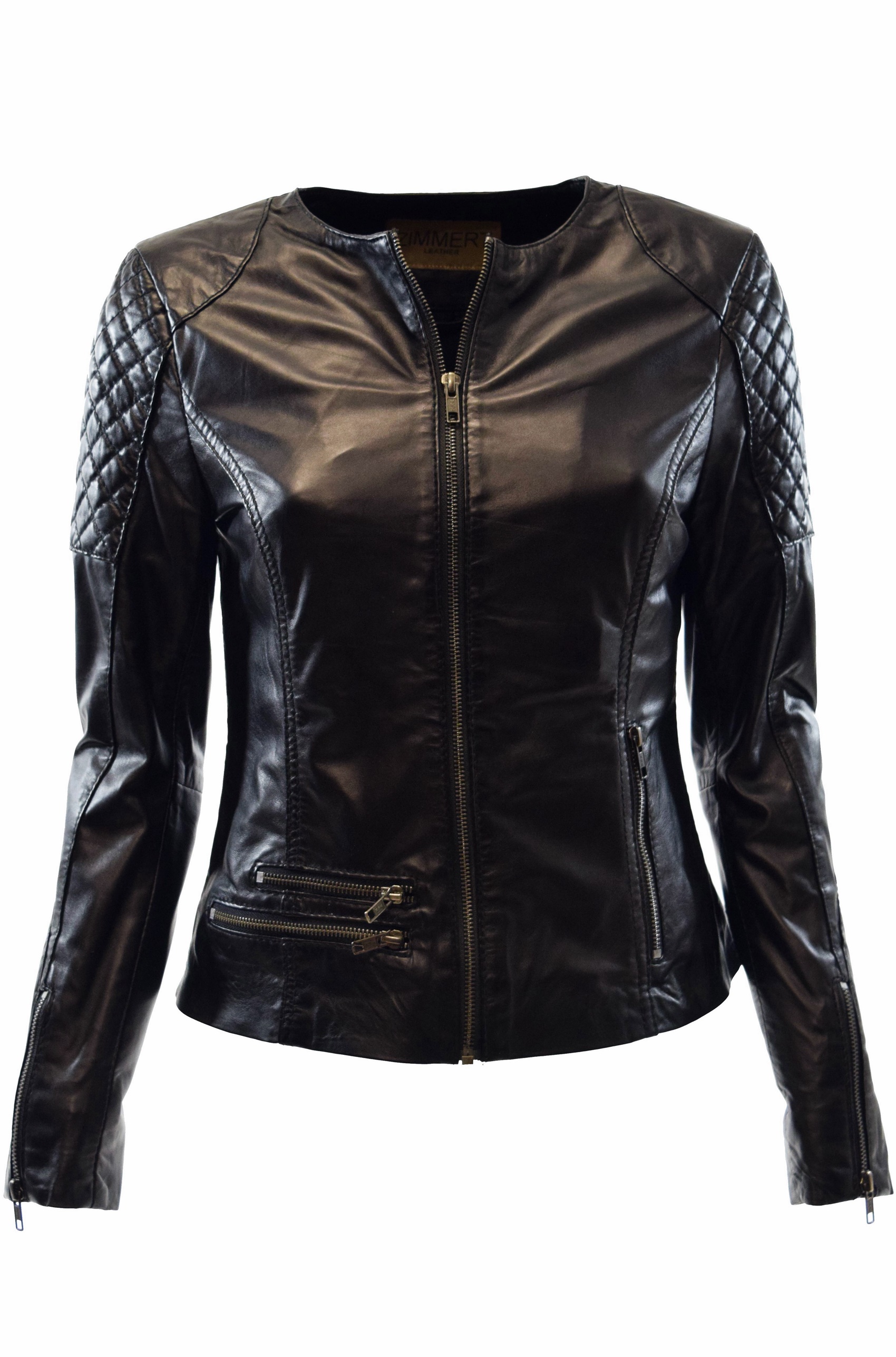 Damen Lederjacke "Lisa" in washed Schwarz