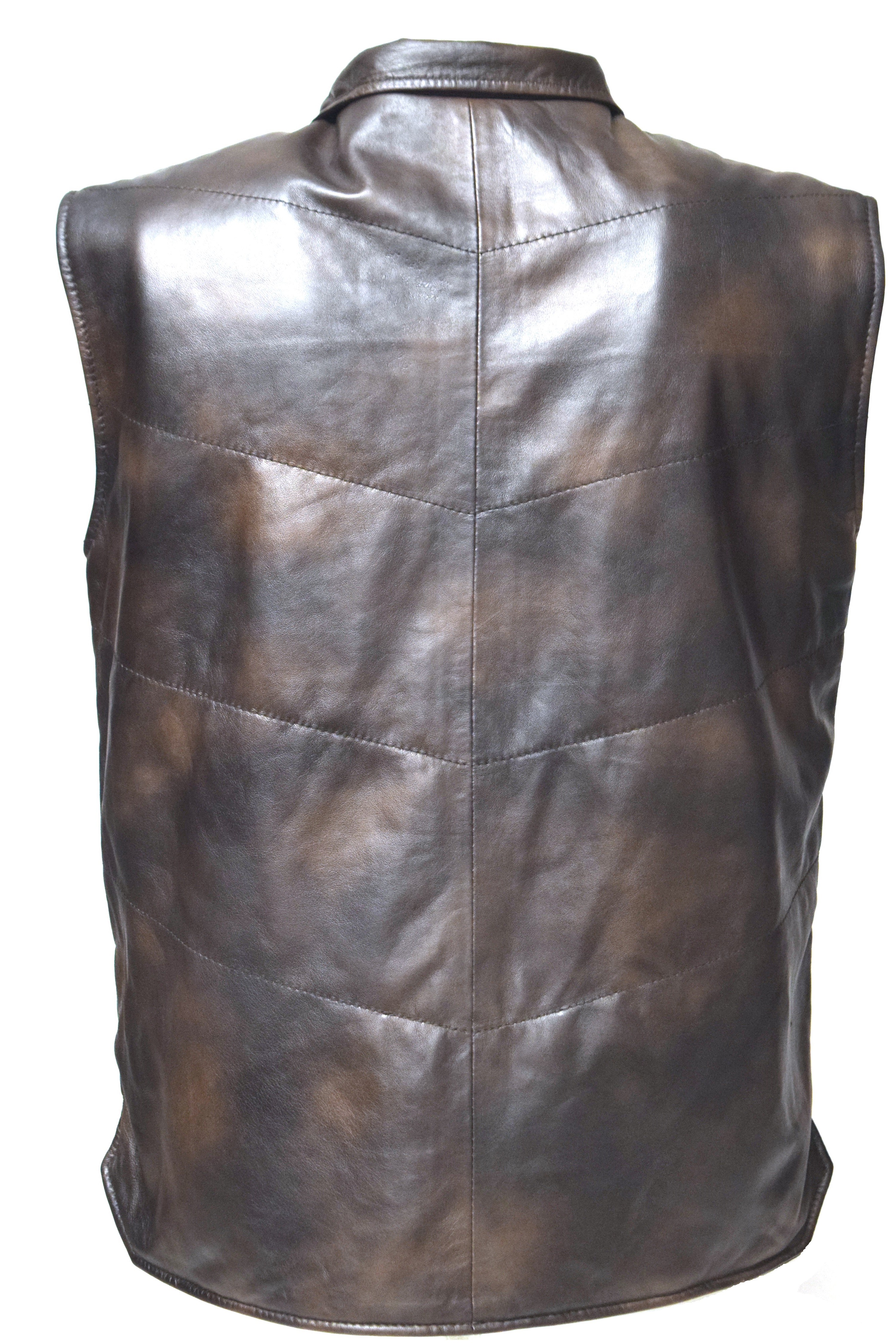 Herren Outdoor Lederweste Piether in mocca braun