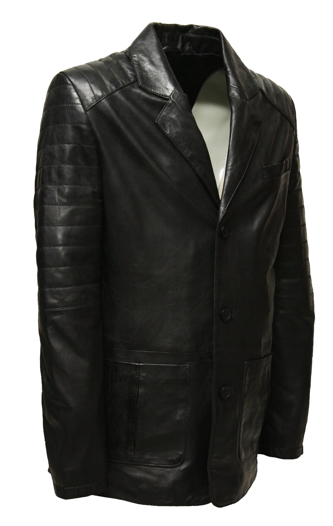 Herren Ledersakko "BRADDLEY" in washed Schwarz