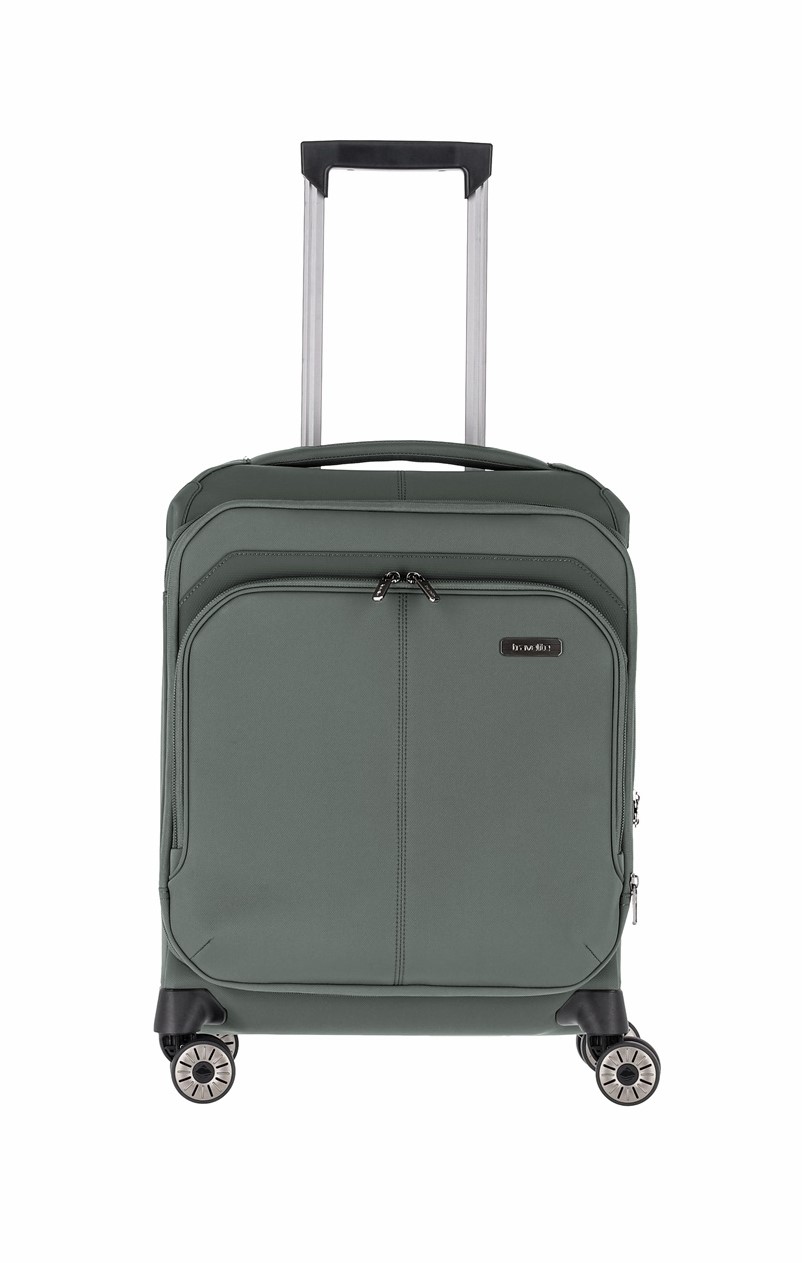 Travelite Priima Trolley Gr. S 55 cm mit 4 Rollen aus Nylon + recyceltem Polyester Oliv