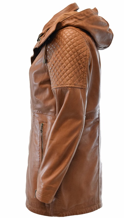 Damen Lederjacke Marta in washed Cognac