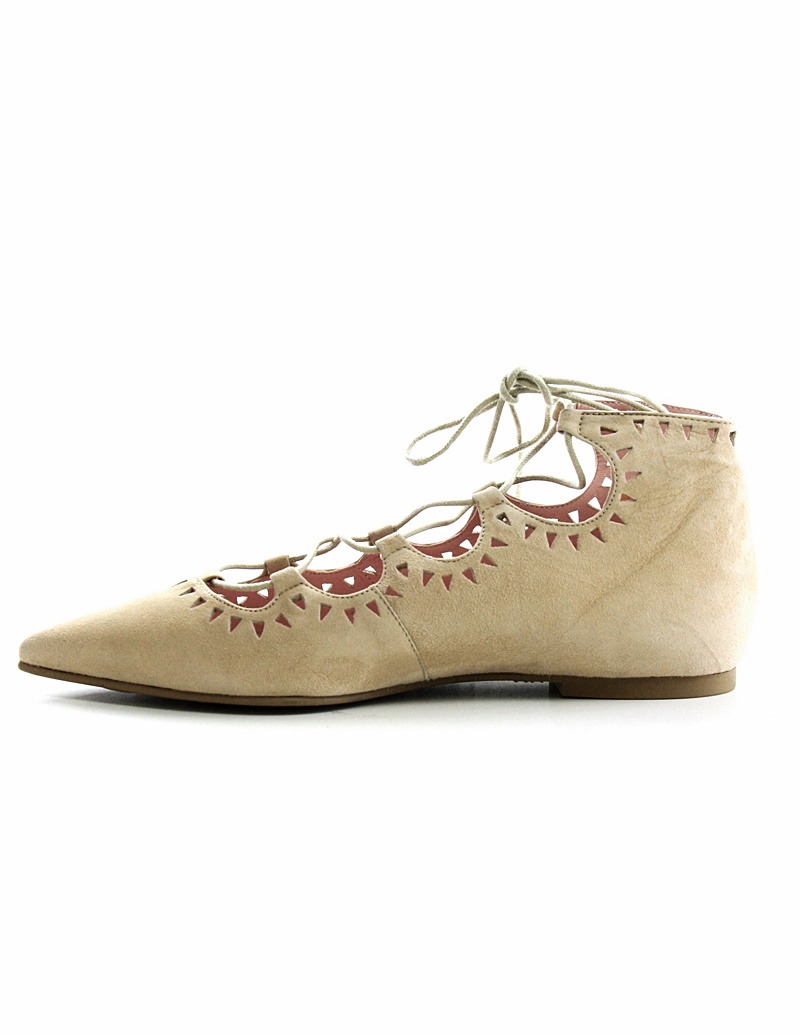 Pretty Ballerinas Spitze Damen Ballerinas Ella in Tan