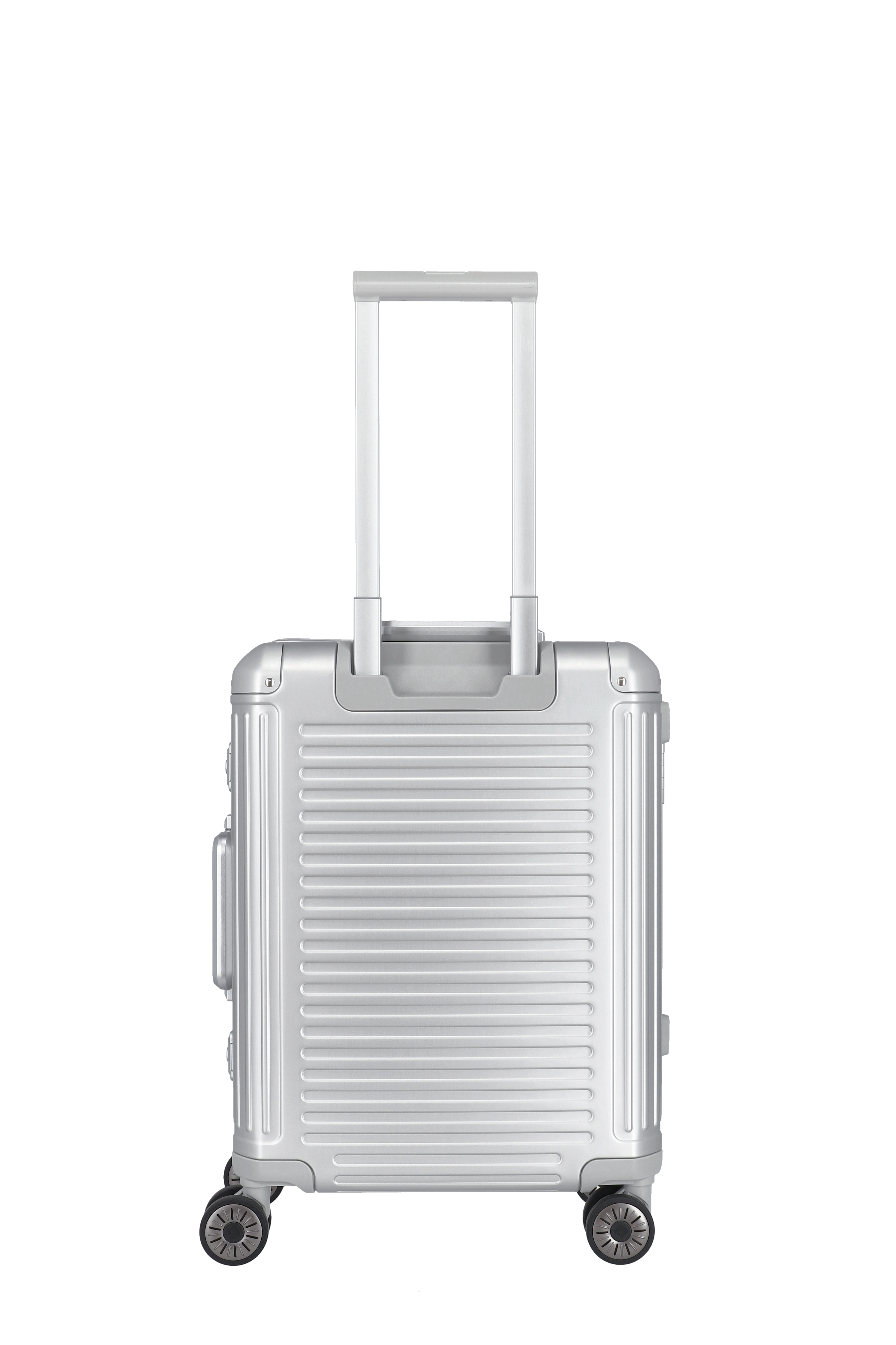 Travelite Aluminium Trolley Next mit Vortasche S 55 cm mit 4 Rollen Silber