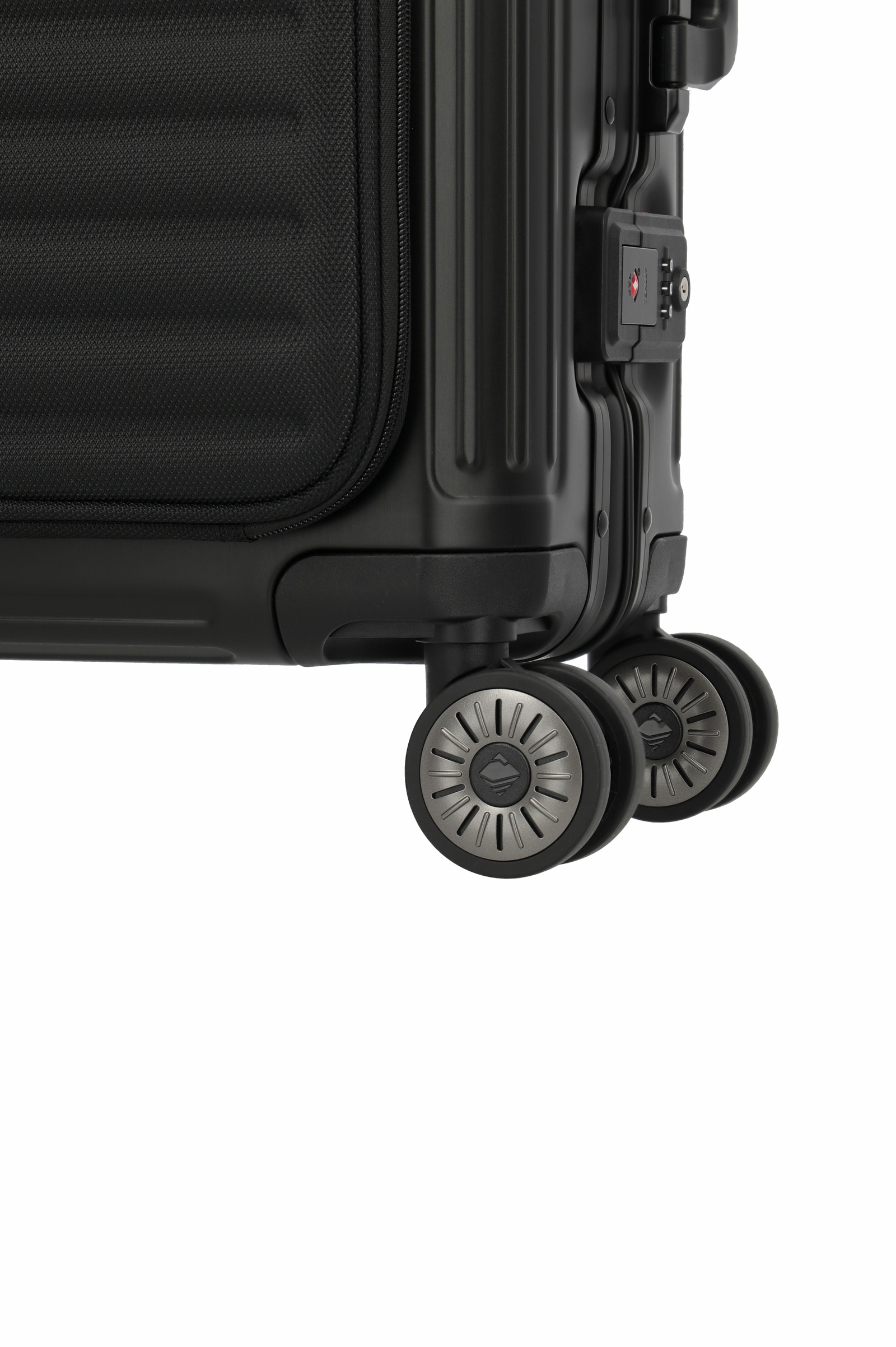 Travelite Aluminium Trolley Next 2.0 Vortasche S 55 cm mit 4 Rollen Schwarz