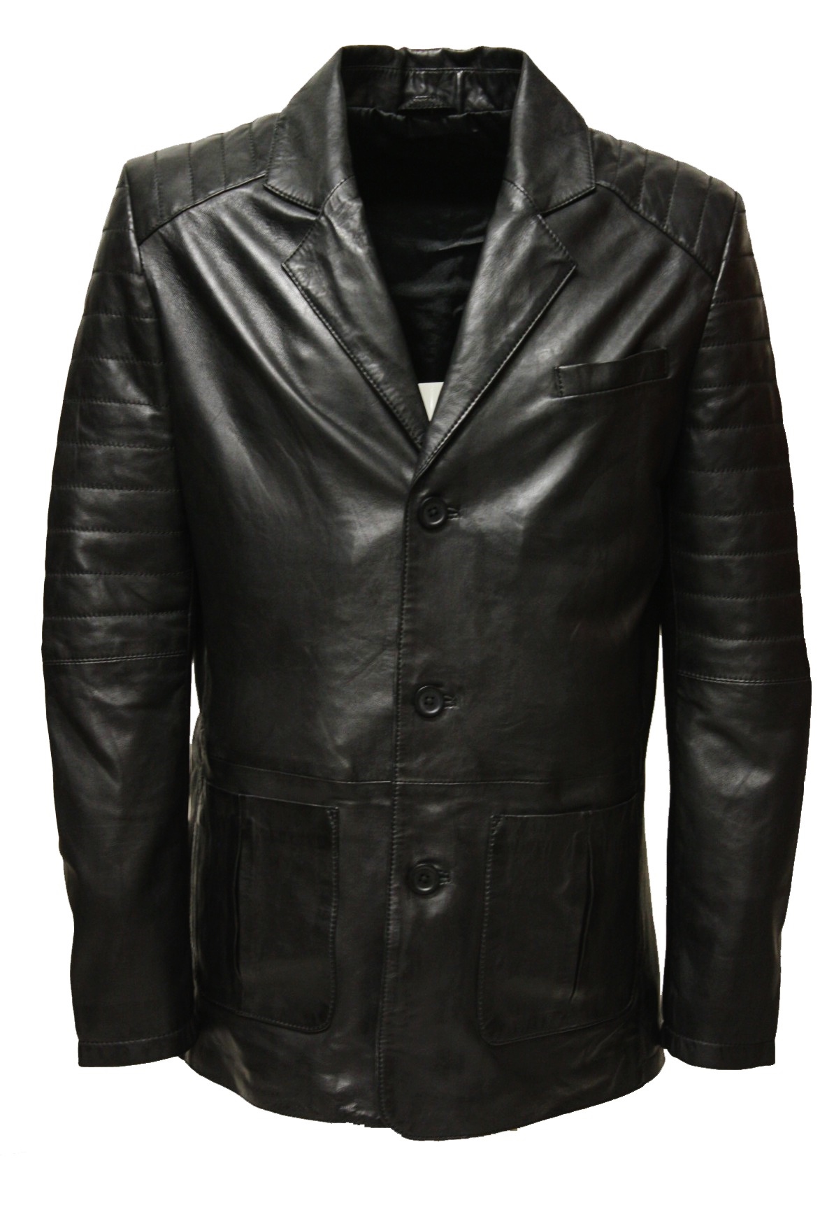 Herren Ledersakko "BRADDLEY" in washed Schwarz