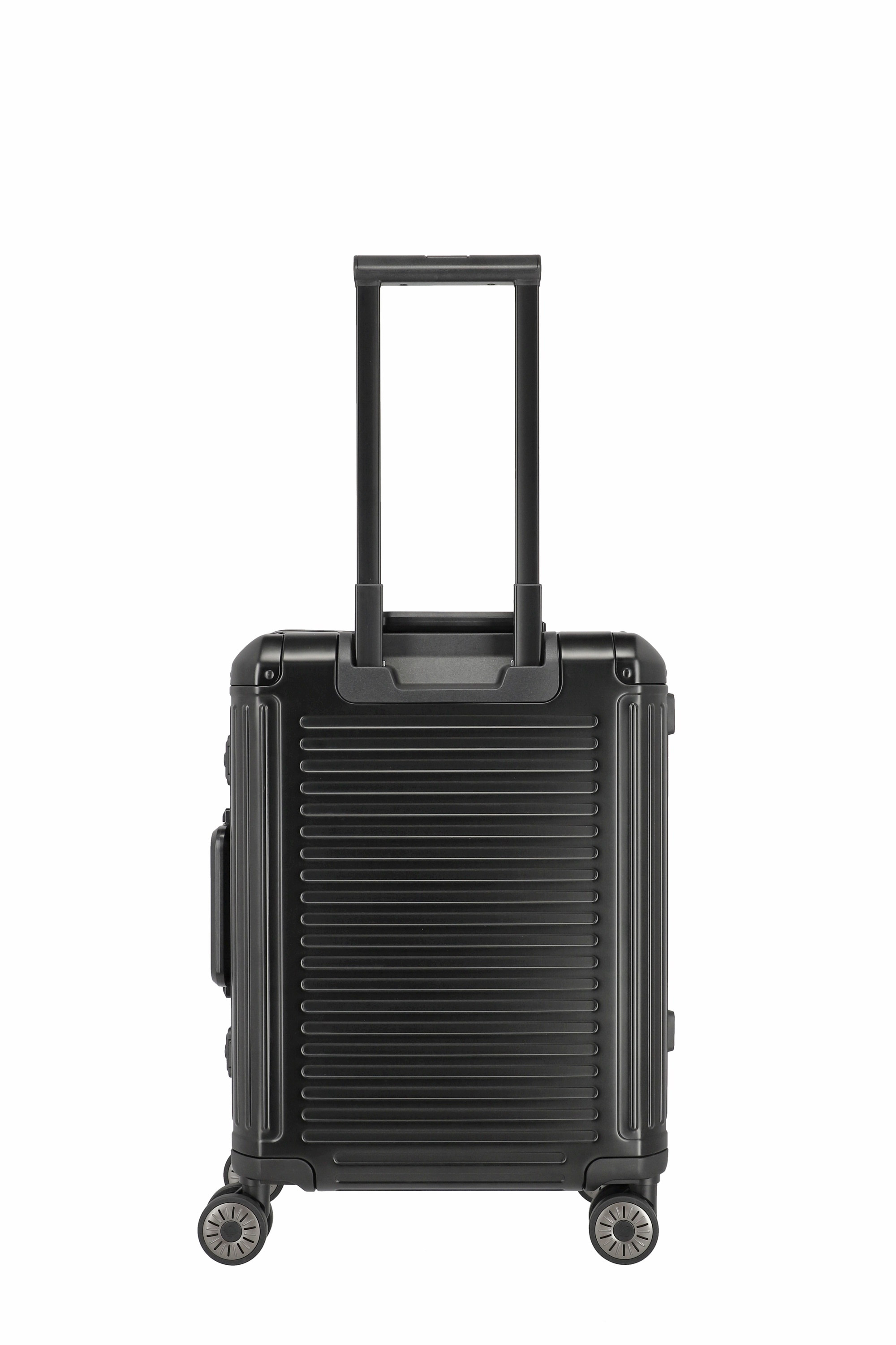 Travelite Aluminium Trolley Next mit Vortasche S 55 cm mit 4 Rollen Schwarz