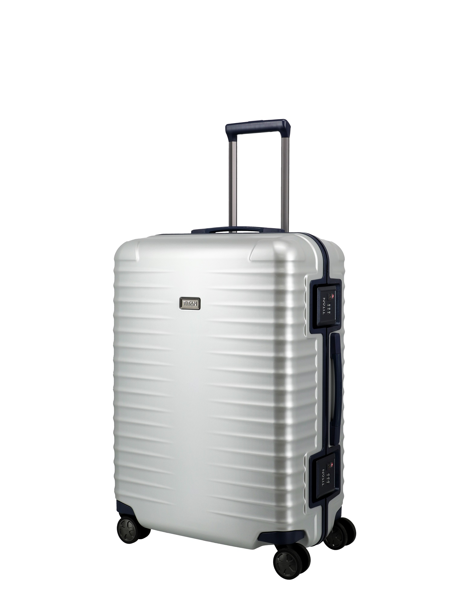 TITAN Trolley LITRON FRAME M 69 cm mit 4 Rollen Silber