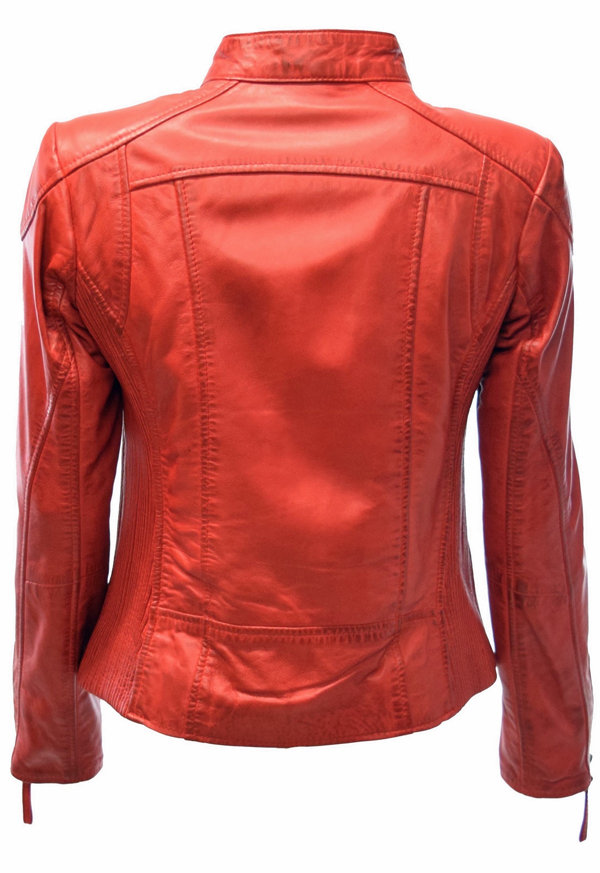 Damen Lederjacke Lena in washed Rot