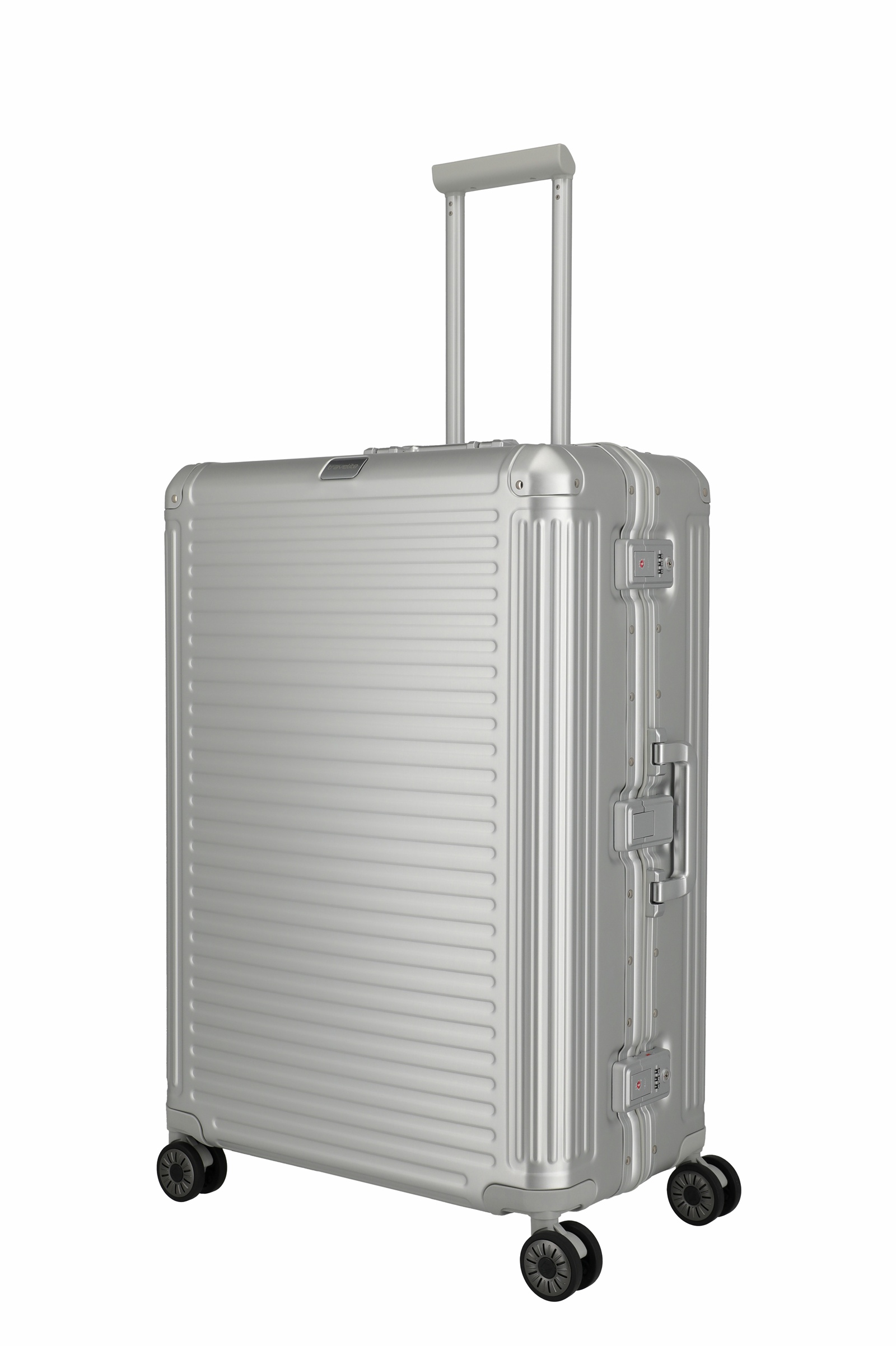 Travelite Aluminium Trolley Next 2.0 L 77 cm mit 4 Rollen Silber