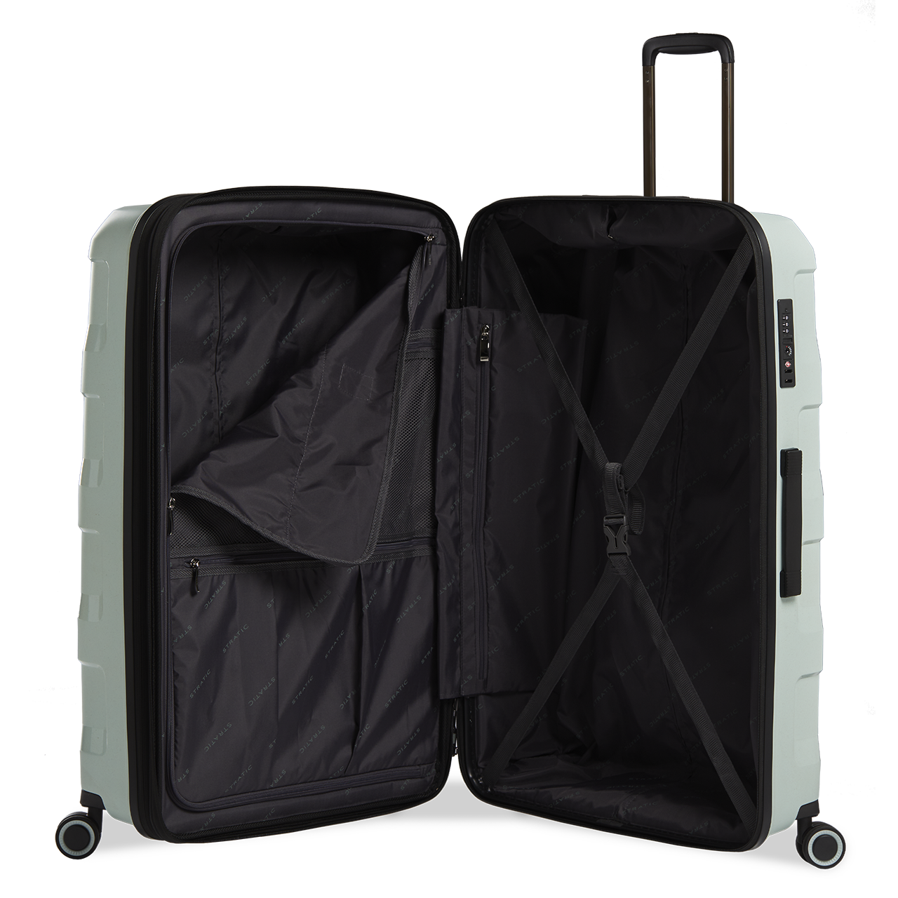 Stratic Straw Plus Trolley L 76 cm mit 4 Rollen aus Bio Kunststoff Mint