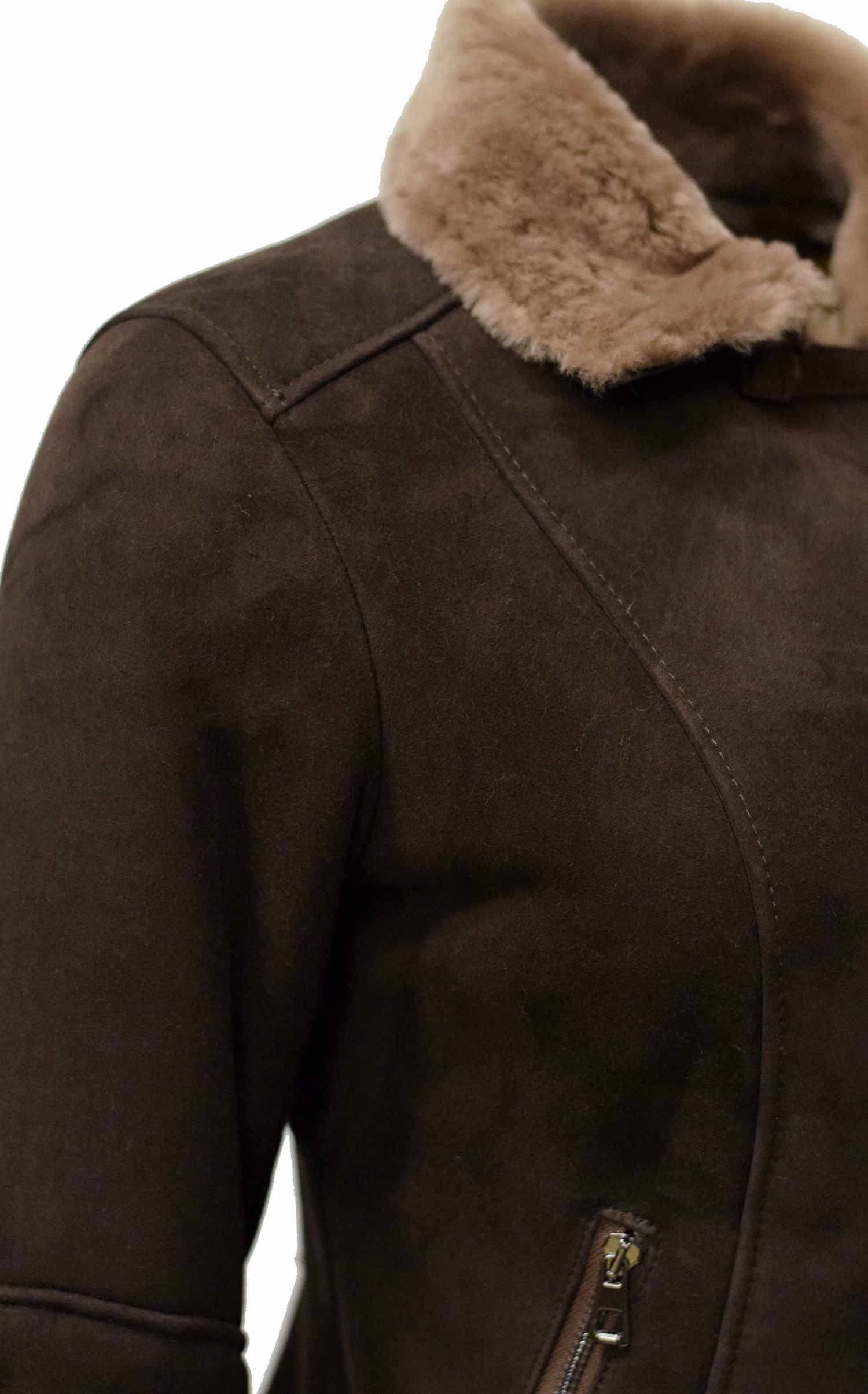 Damen Lammfelljacke Elsa in Mocca Braun
