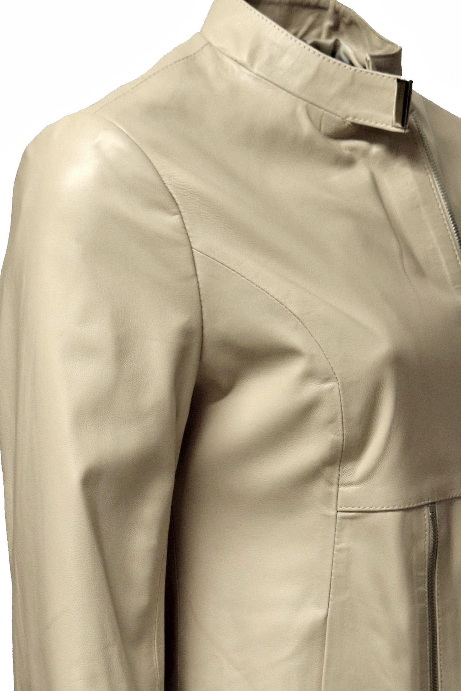 Damen Lederjacke Sofia in fine Pale Creme