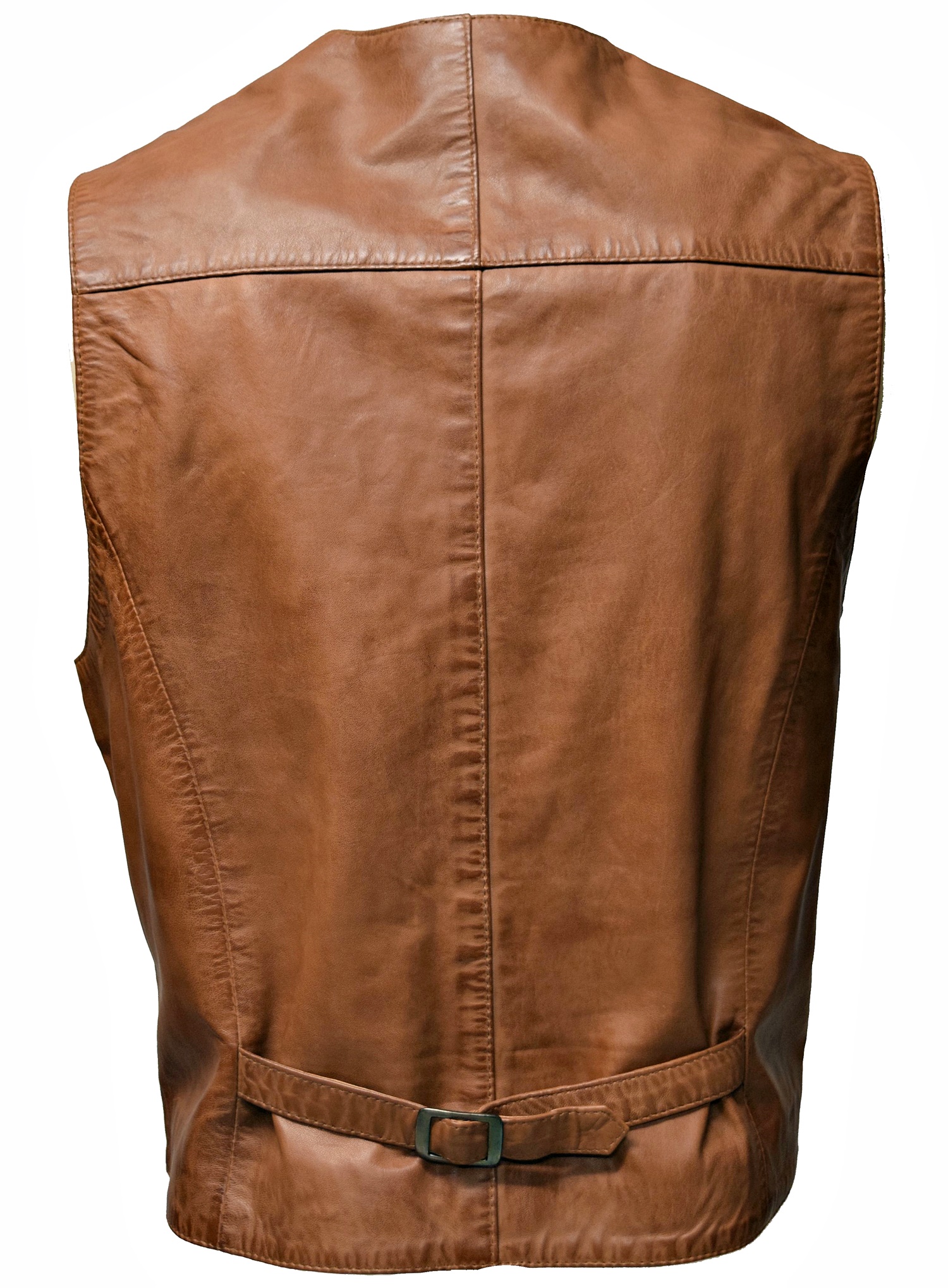 Herren Lederweste Nico in washed Cognac