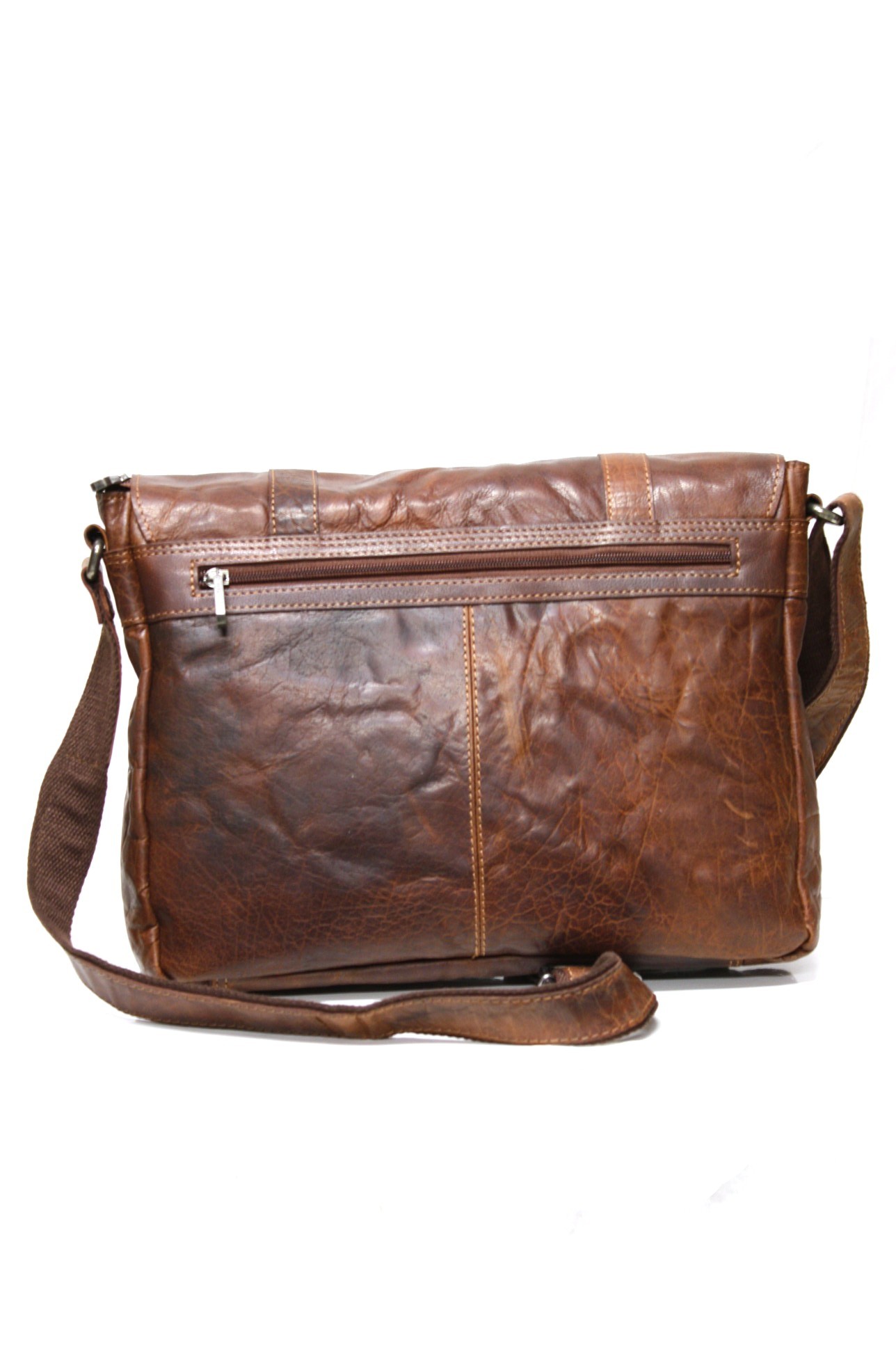 Spikes & Sparrow Laptop Messenger im Vintage Leder in Brandy