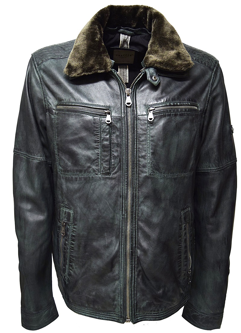 Trapper Herren Lederjacke "SANDRO" in Anthrazit