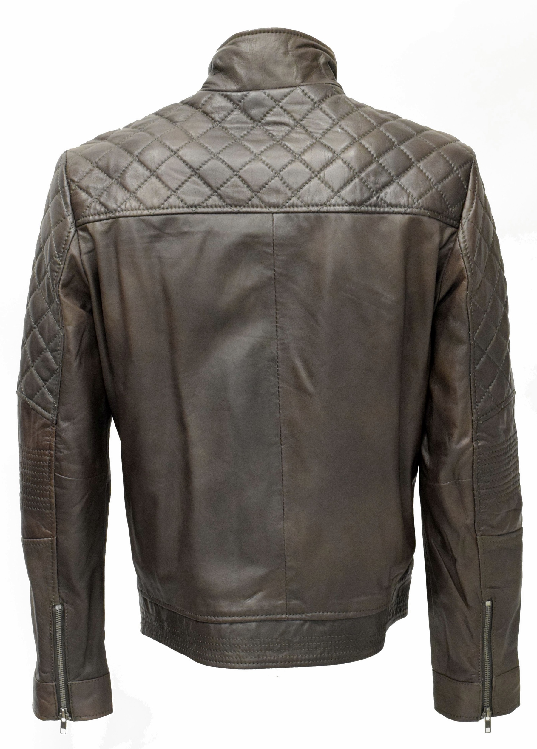 Herren Lederjacke Gilbert gesteppt in washed Mocca