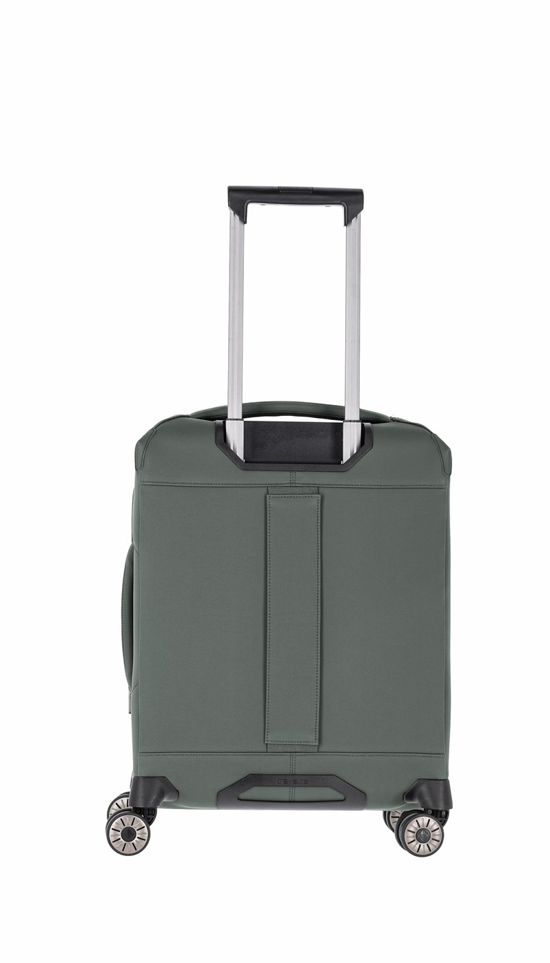 Travelite Priima Trolley Gr. S 55 cm mit 4 Rollen aus Nylon + recyceltem Polyester Oliv