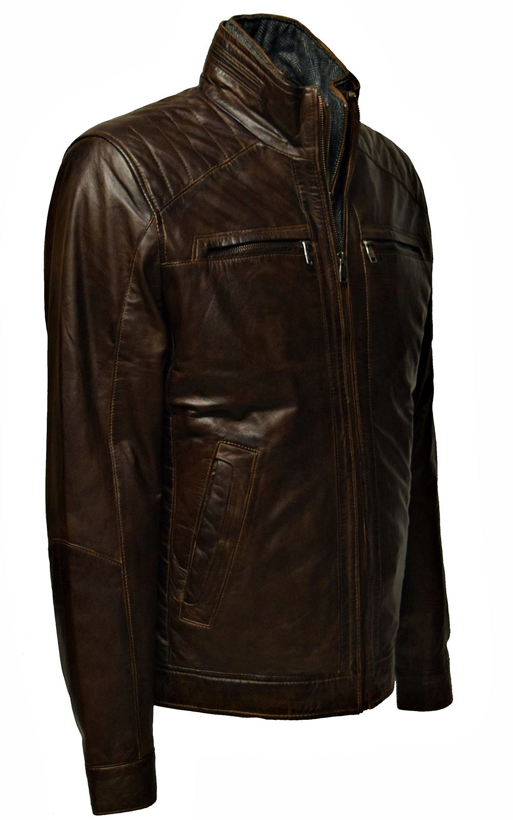 Herren Lederjacke Smart in Copperbraun