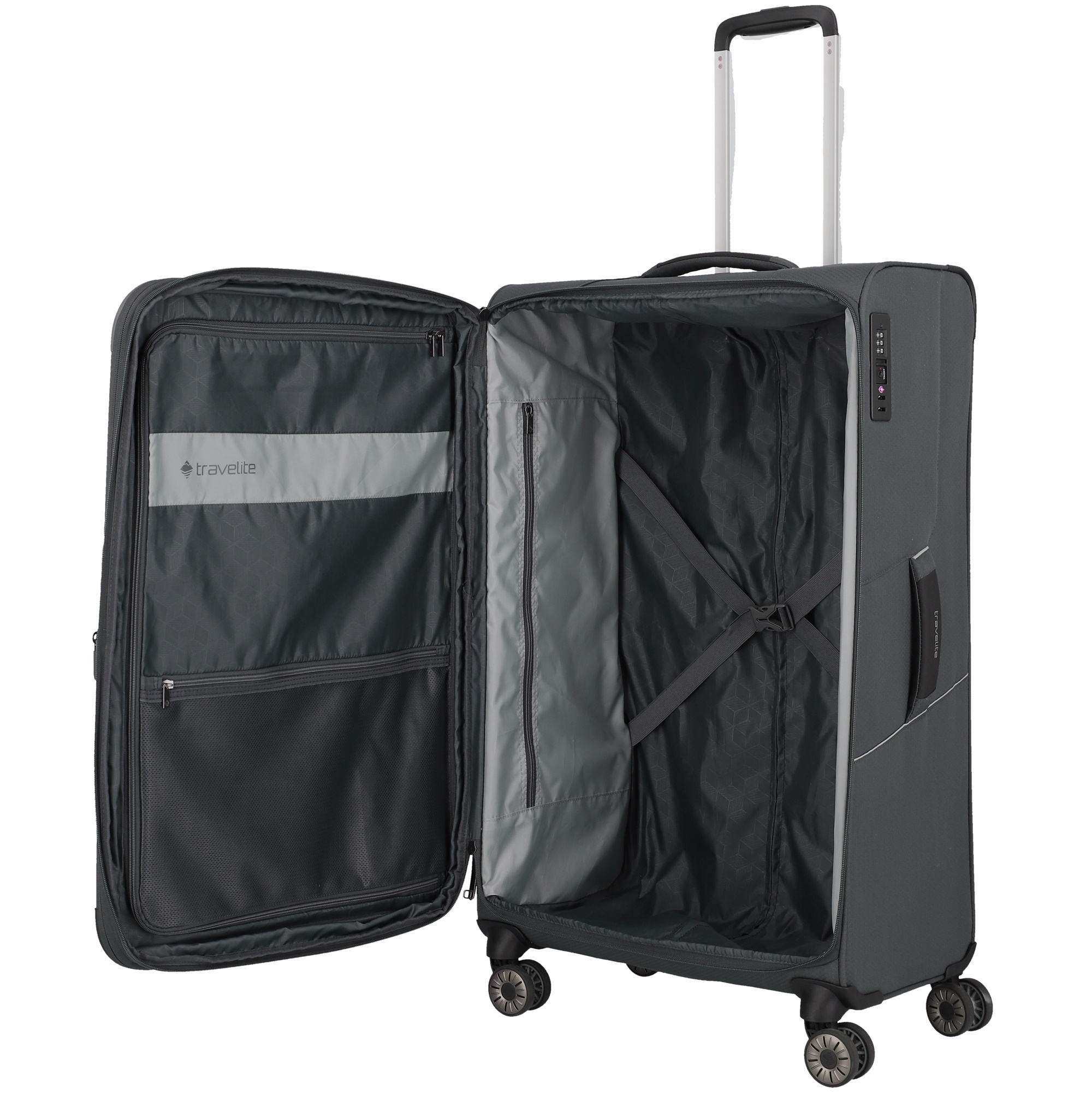 Travelite Trolley SKAII L 78 cm mit 4 Rollen Gipfelgrau