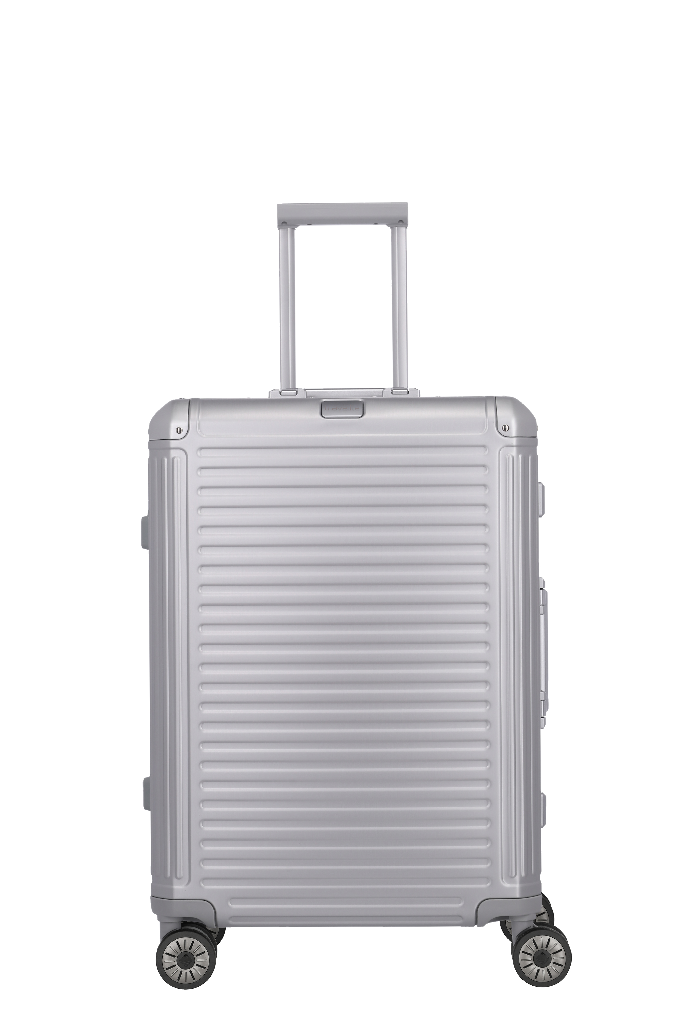 Travelite Aluminium Trolley Next M 66 cm mit 4 Rollen Silber