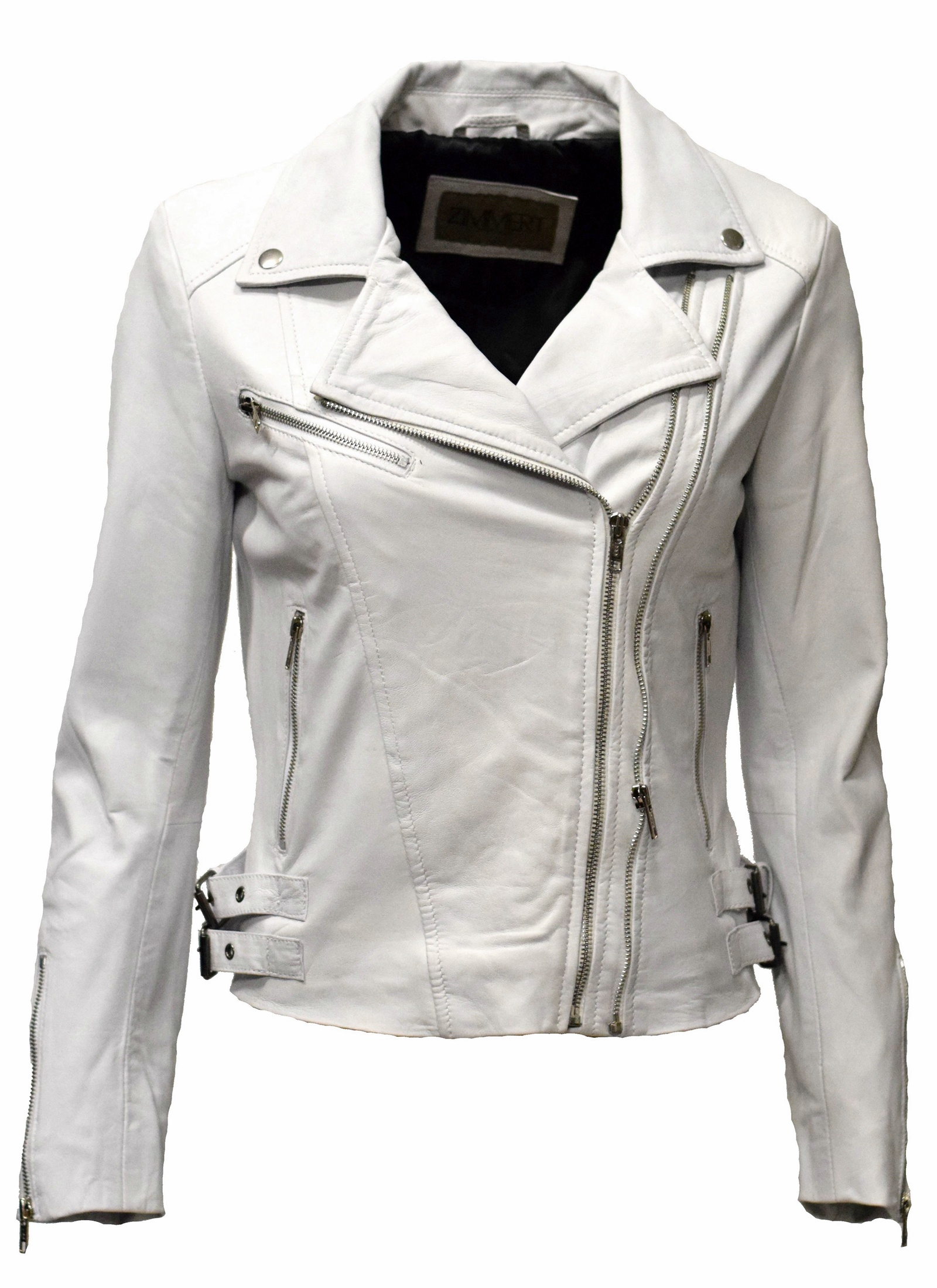 Damen Lederjacke Bebie in washed Weiss