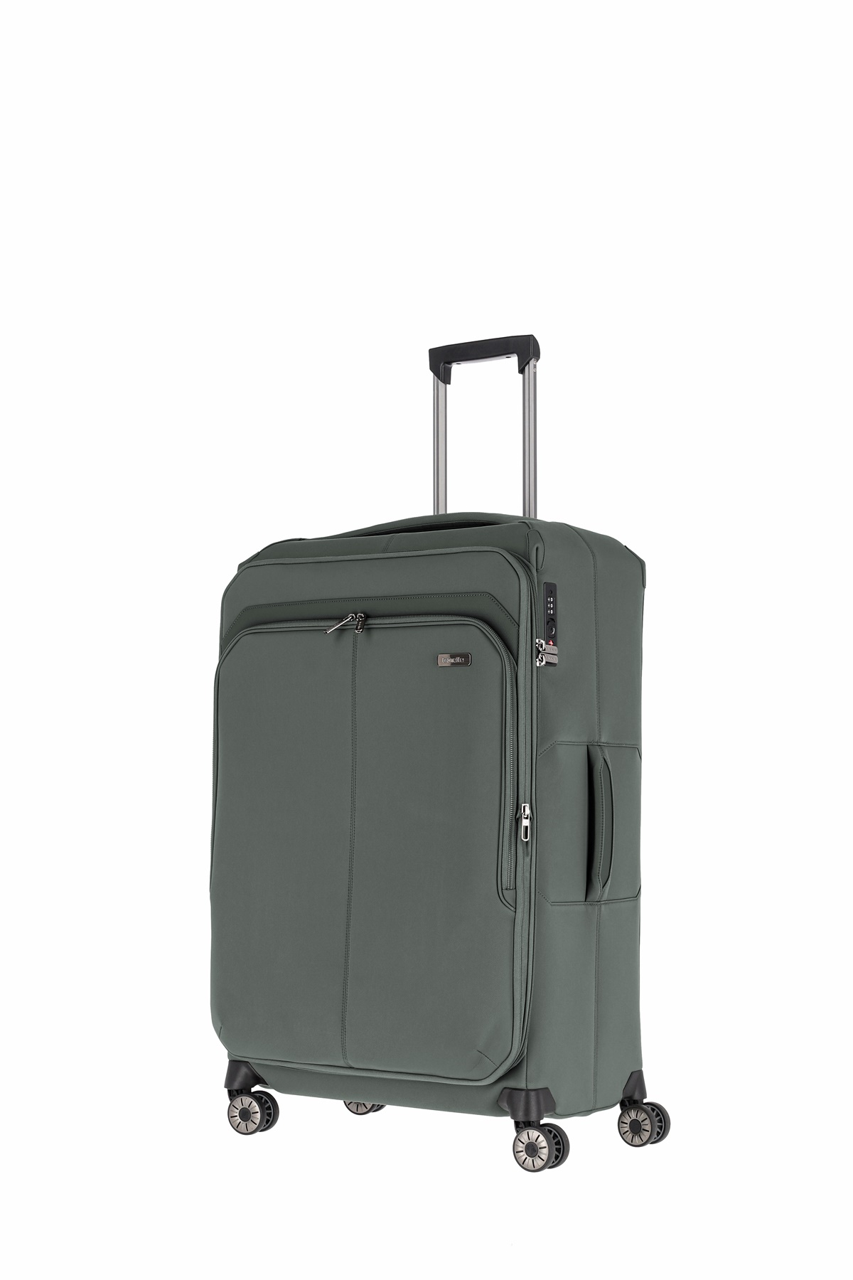 Travelite Priima Trolley Gr. L 79 cm mit 4 Rollen aus Nylon + recyceltem Polyester Oliv