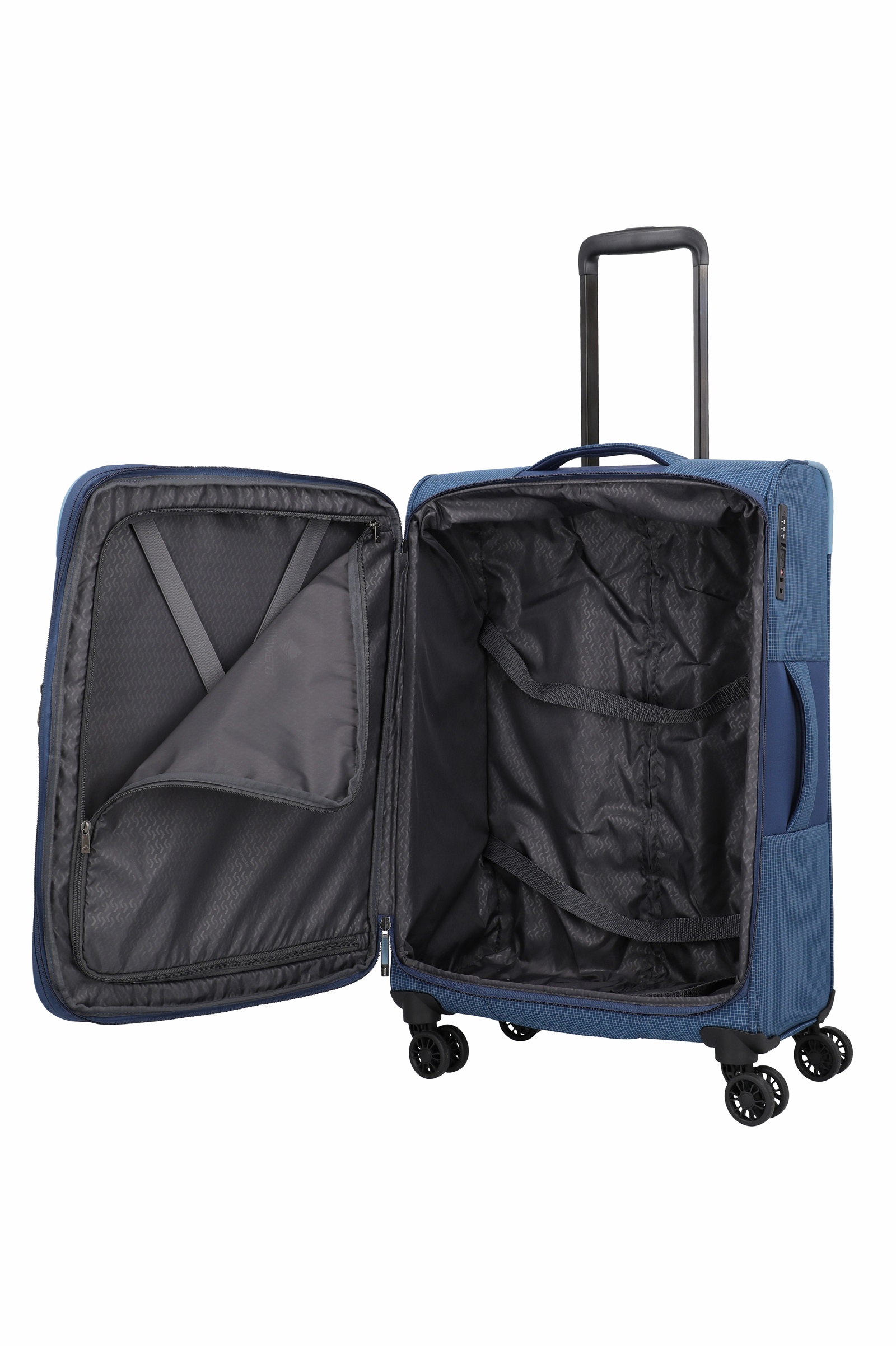 Travelite Trolley Corsiica M 67 cm mit 4 Rollen Blau