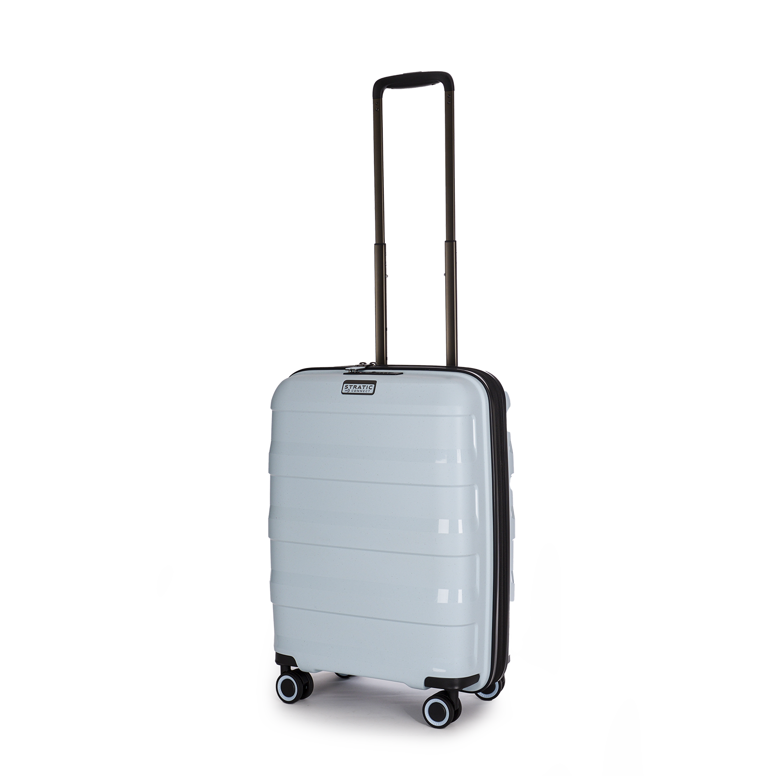 Stratic Straw Plus Trolley S 55 cm mit 4 Rollen aus Bio Kunststoff Pastellblau