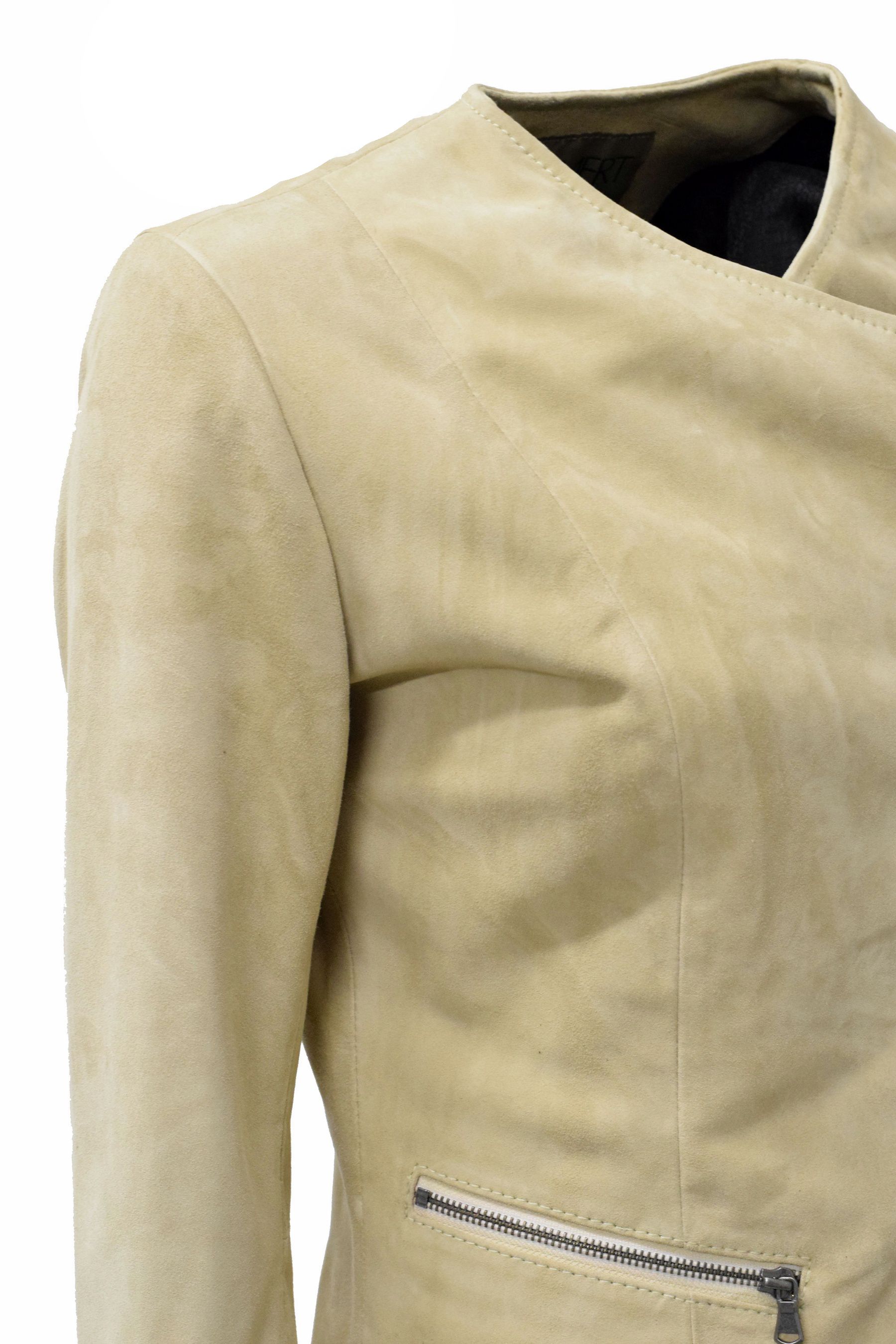 Damen Lederjacke Minni in Cremebeige