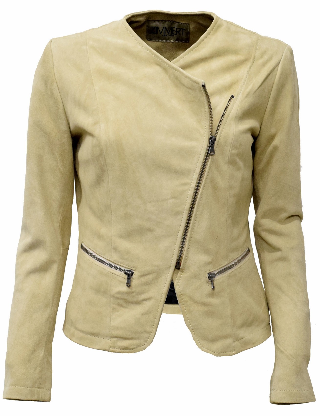 Damen Lederjacke Minni in Cremebeige