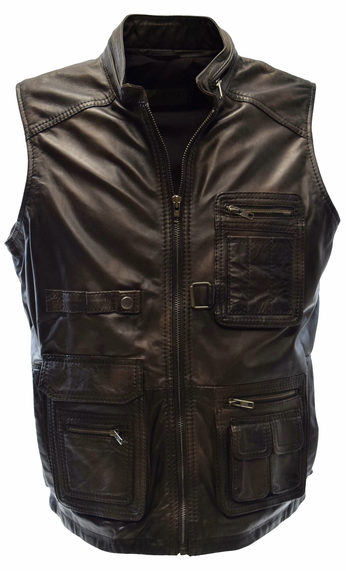 Herren Outdoor Lederweste Julius in Moccabraun