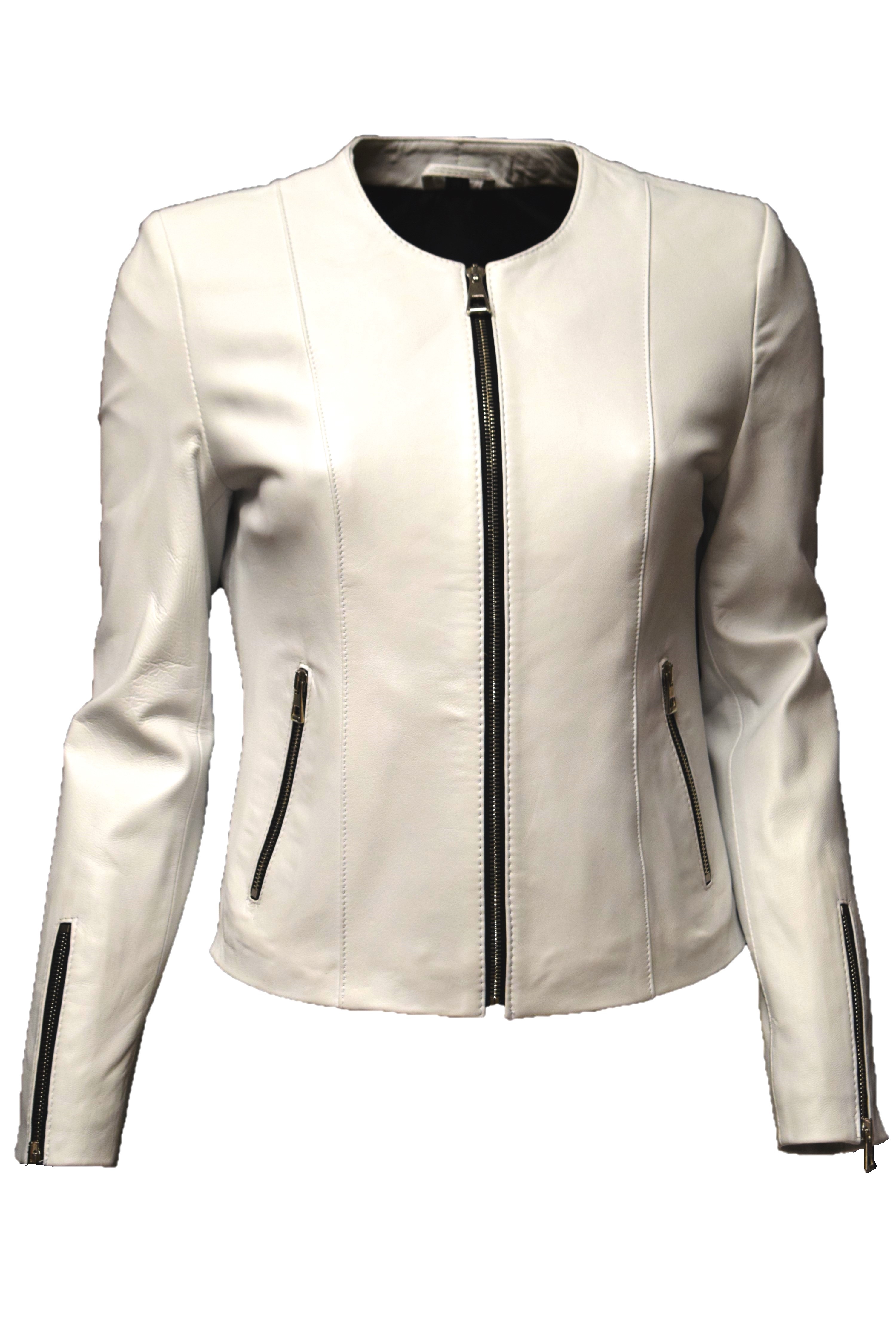 Damen Lederjacke Linda in Lammnappa weiss