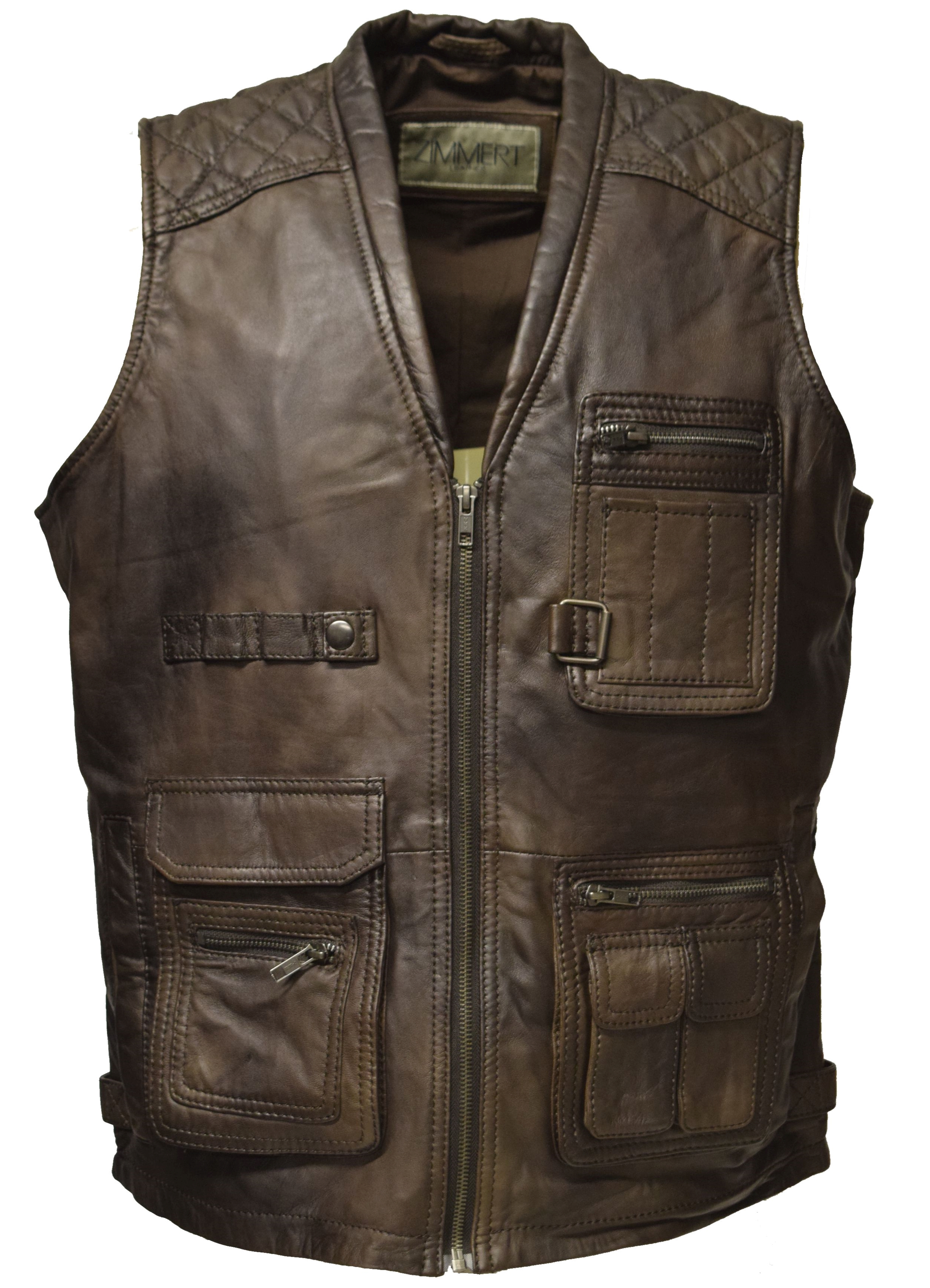 Herren Outdoor Lederweste "Nilo" in Mocca