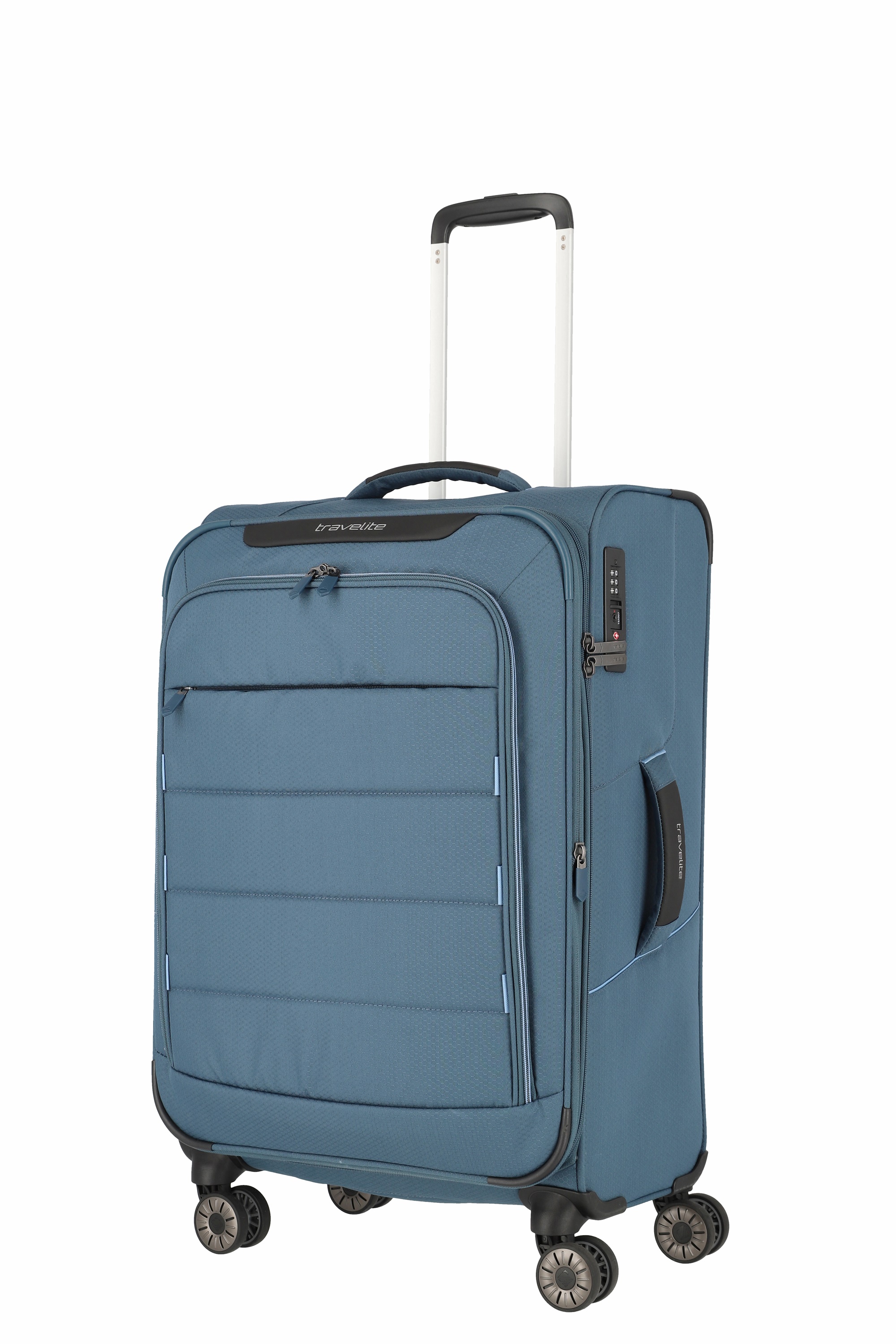 Travelite Trolley SKAII M 67 cm mit 4 Rollen Panoramablau