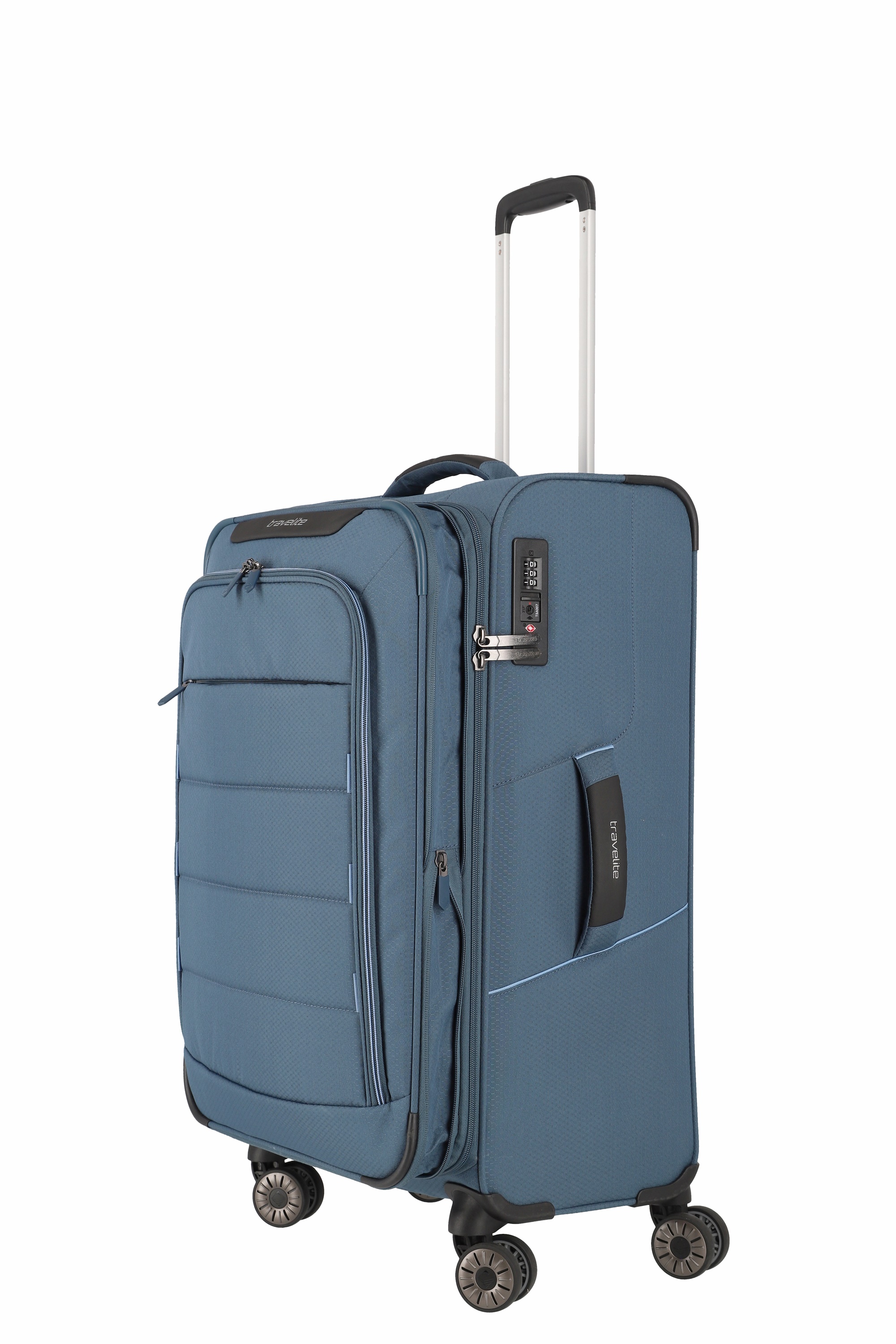 Travelite Trolley SKAII M 67 cm mit 4 Rollen Panoramablau