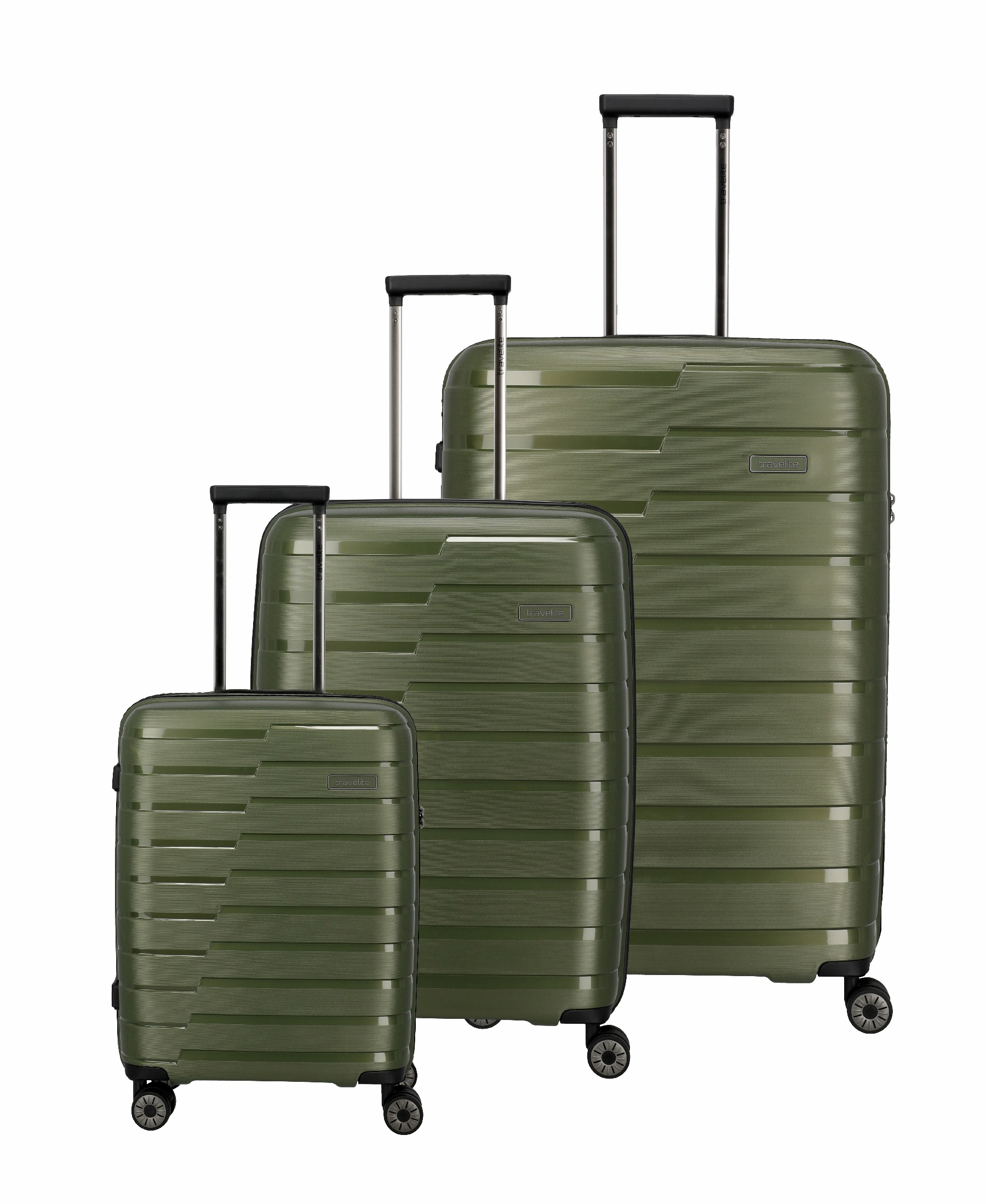 Travelite Koffer Air Base 4 Rollen Trolley Set 3 teilig Olive