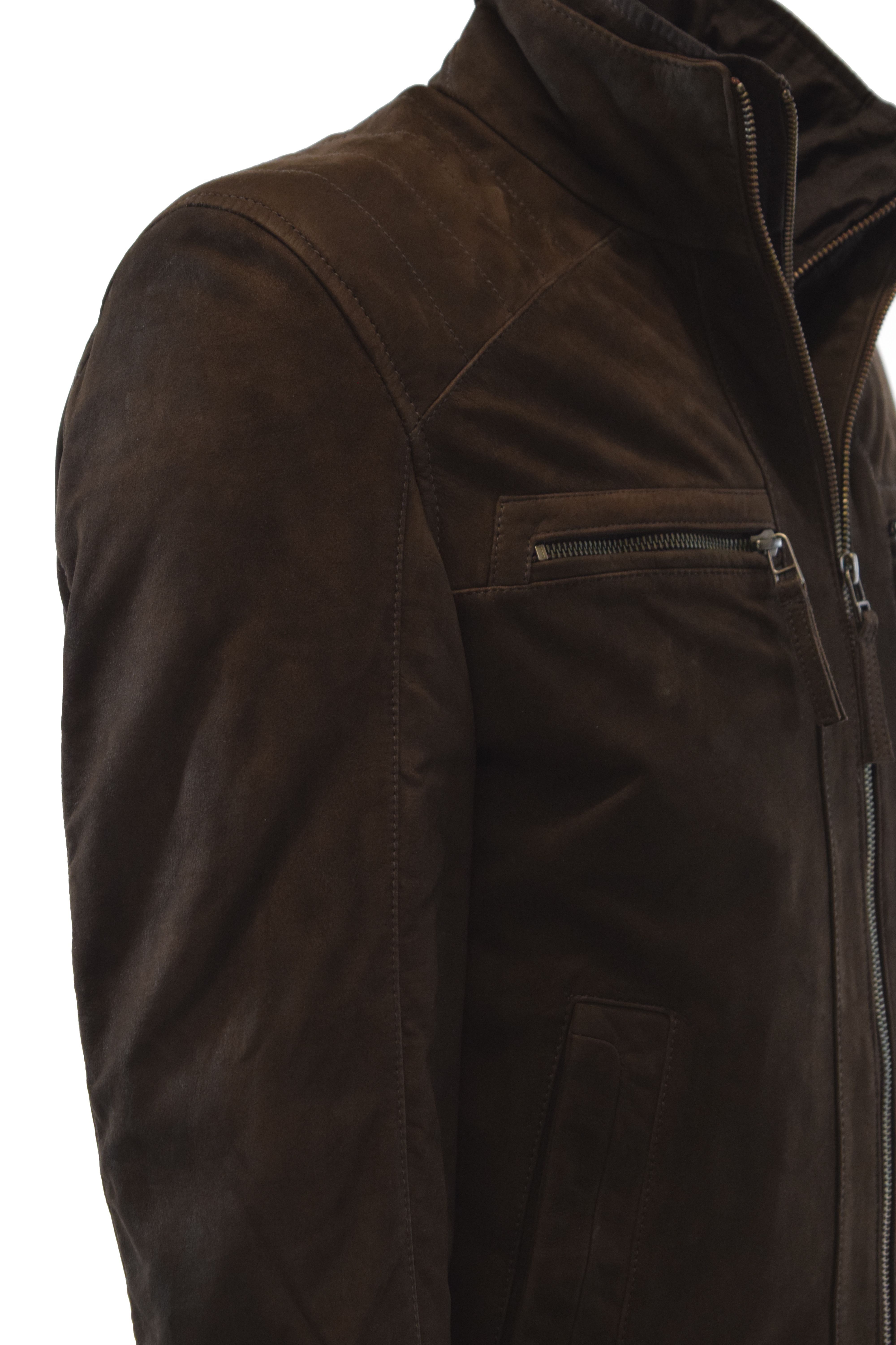 Herren Lederjacke Smarty aus Nubuk Lammleder in Dunkelbraun