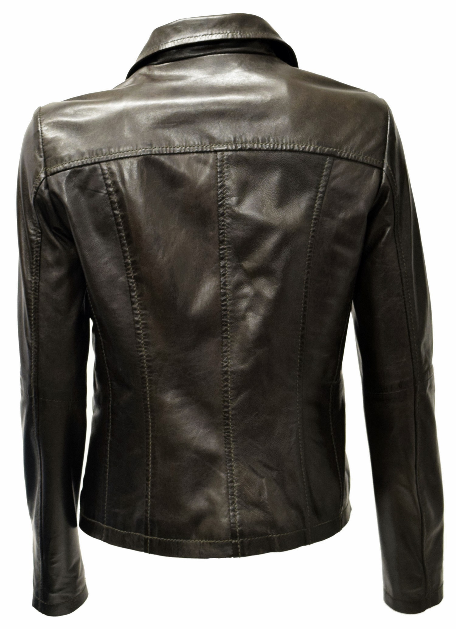 Damen Lederjacke Elodia in washed Dunkelbraun