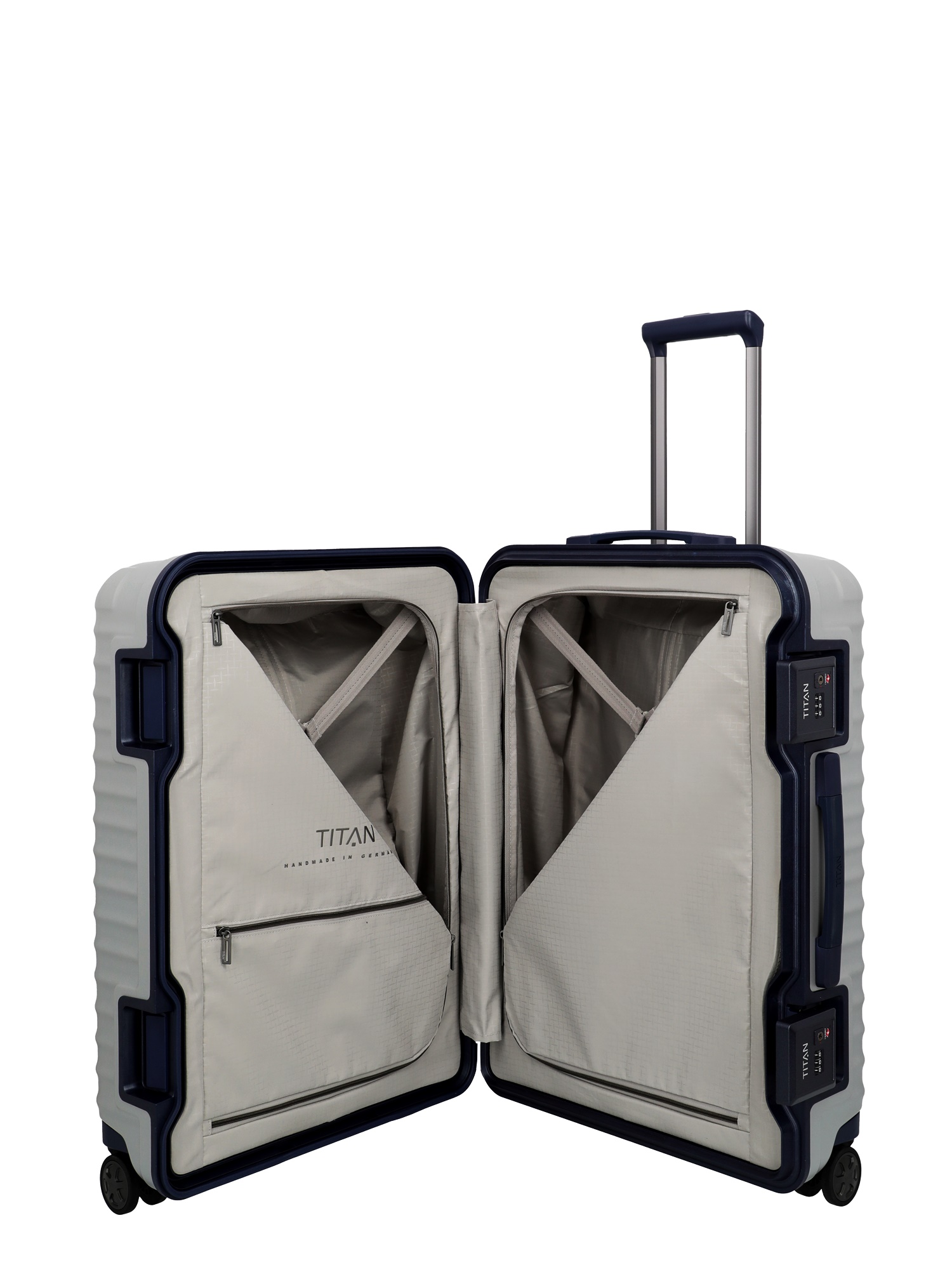 TITAN Trolley LITRON FRAME M 69 cm mit 4 Rollen Silber