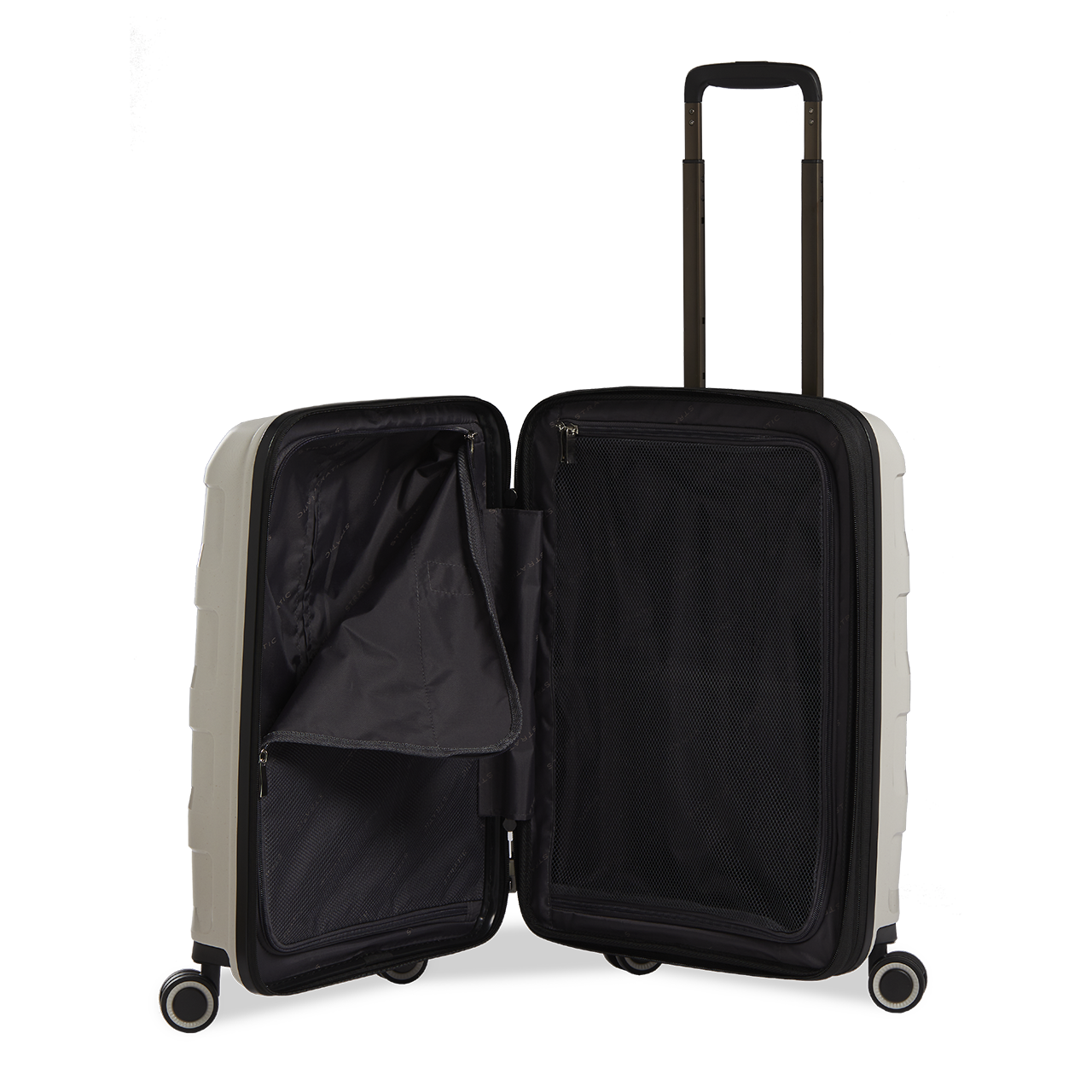 Stratic Straw Plus Trolley S 55 cm mit 4 Rollen aus Bio Kunststoff Beige