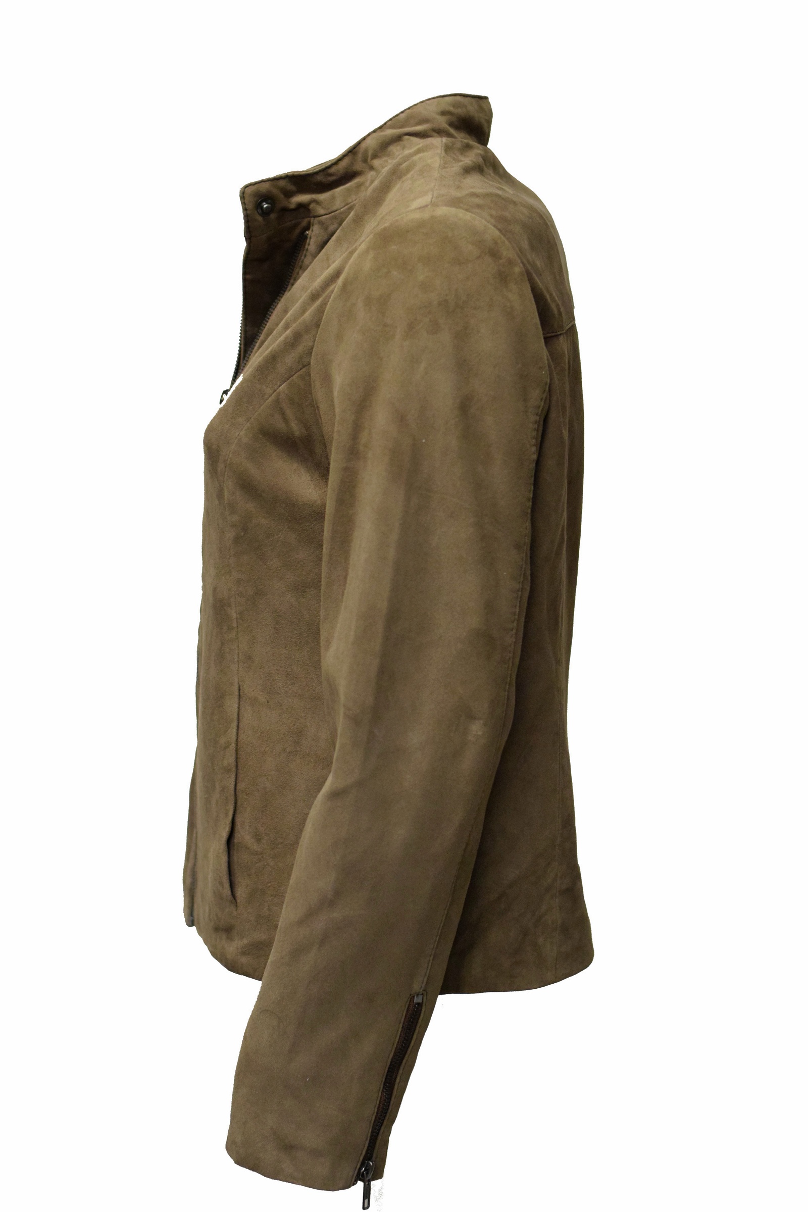 Damen Lederjacke Ziegenvelour Sofia in fine Schlamm