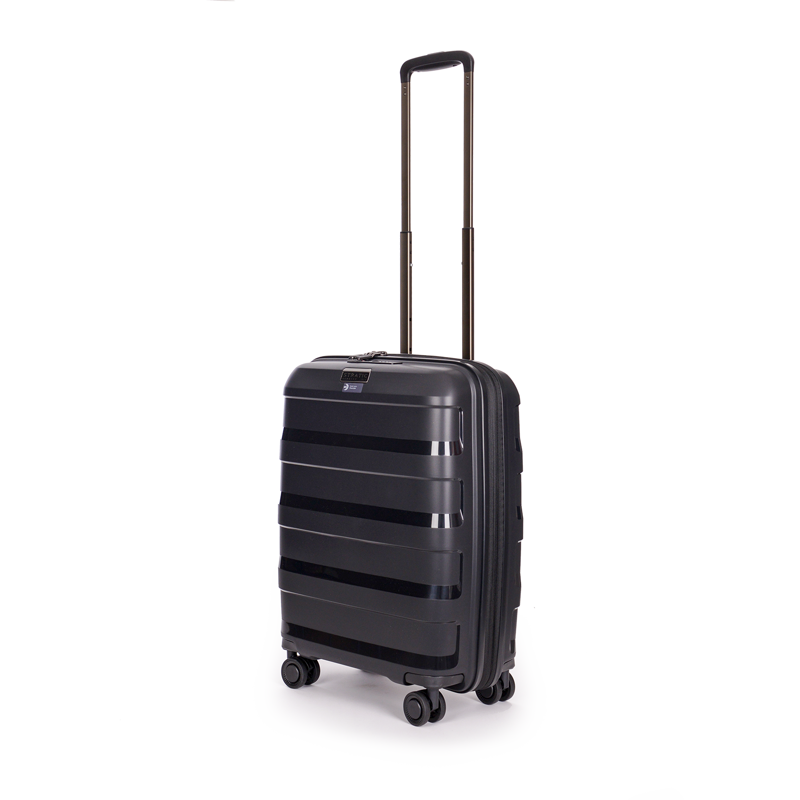 Stratic Straw Plus Trolley S 55 cm mit 4 Rollen aus Bio Kunststoff in Schwarz