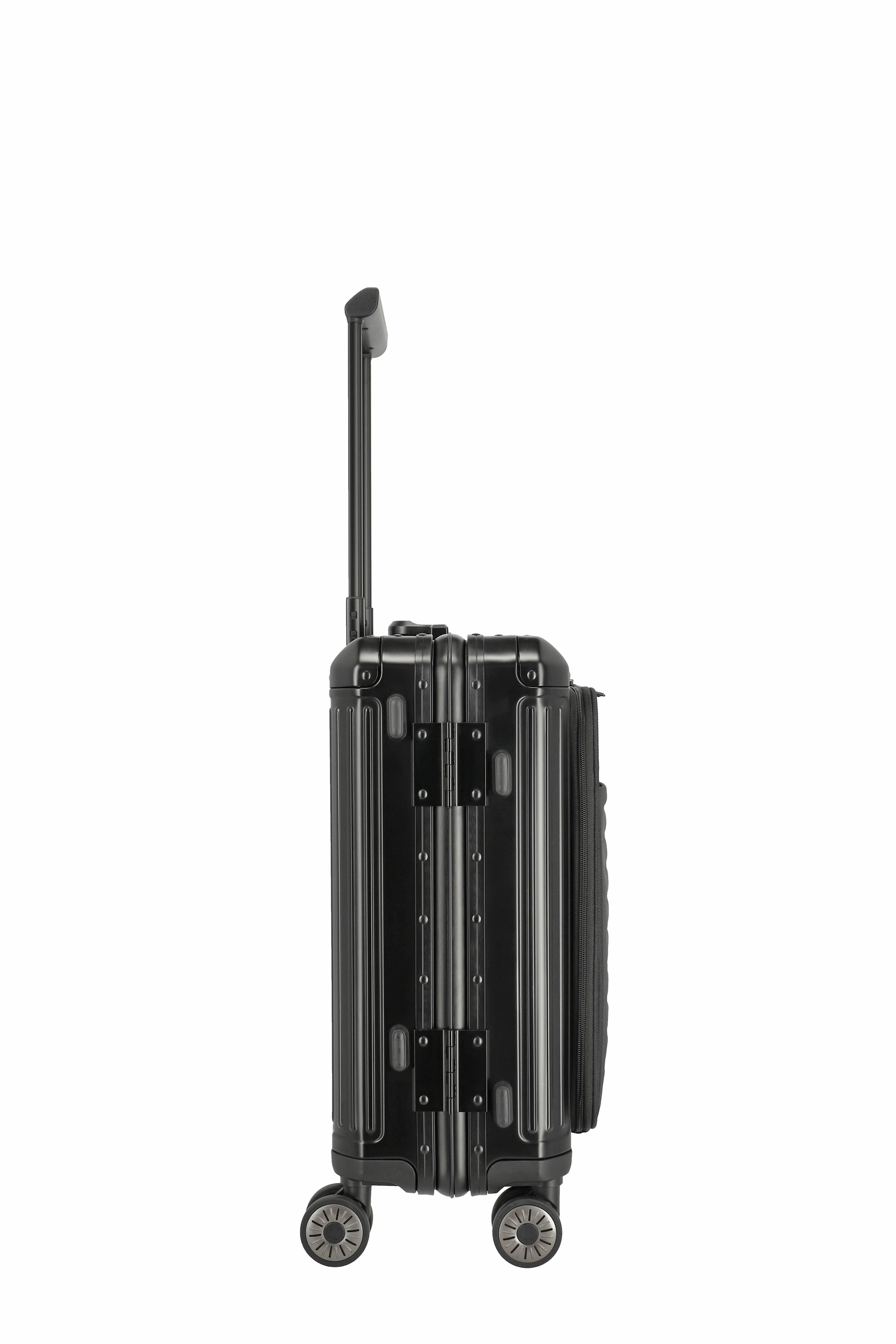 Travelite Aluminium Trolley Next mit Vortasche S 55 cm mit 4 Rollen Schwarz