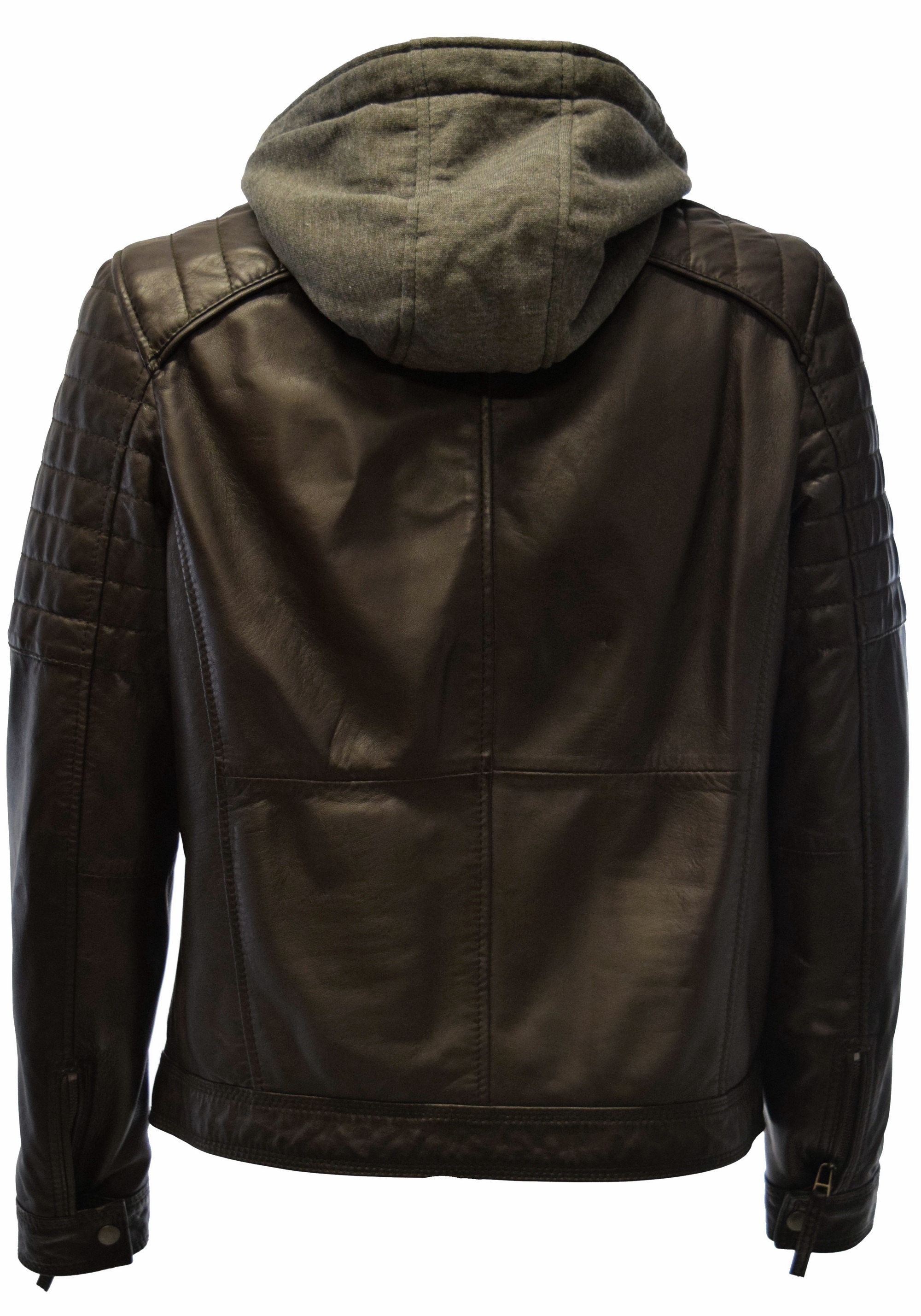 Herren Lederjacke Carlo gesteppt in washed Dunkelbraun