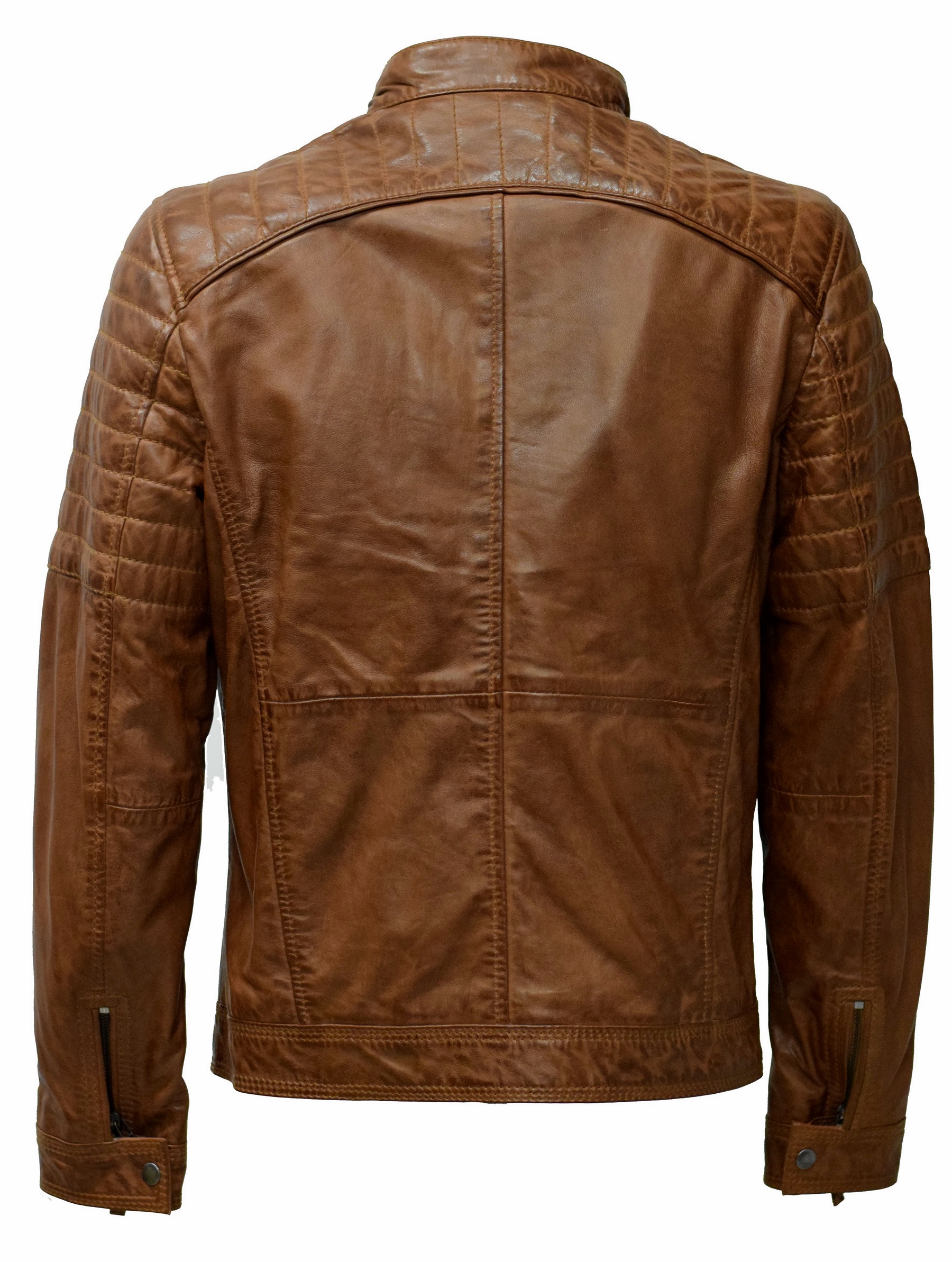 Herren Lederjacke Franky in washed Darkcognac