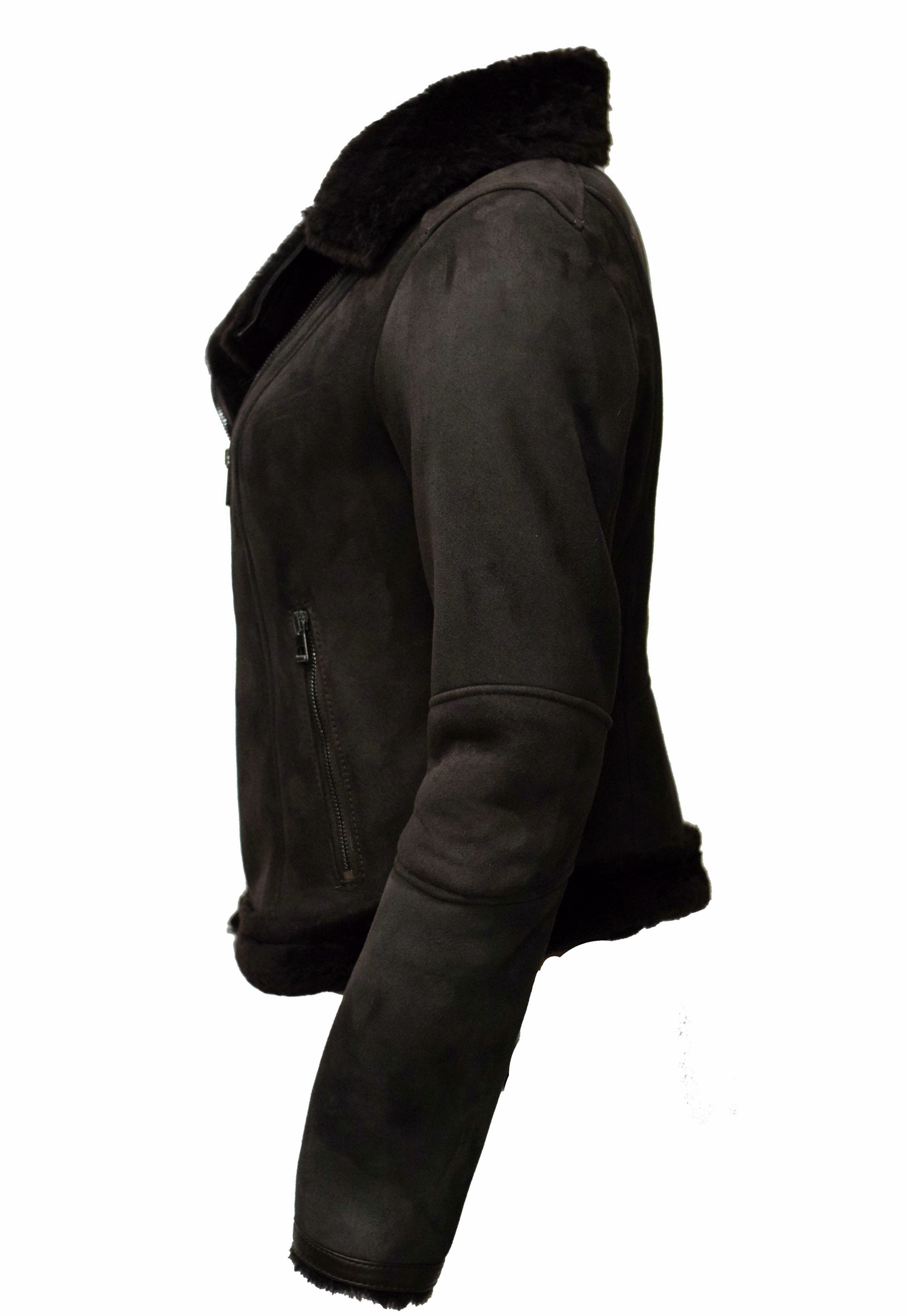 Damen Lammfelljacke Elsa in Schwarz